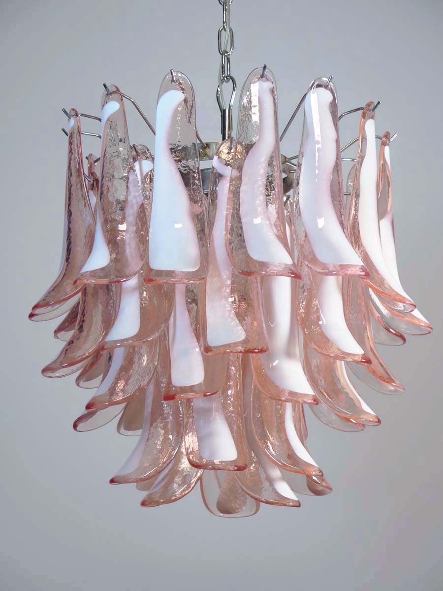 Murano Chandelier | 41 Pink Petal Glass