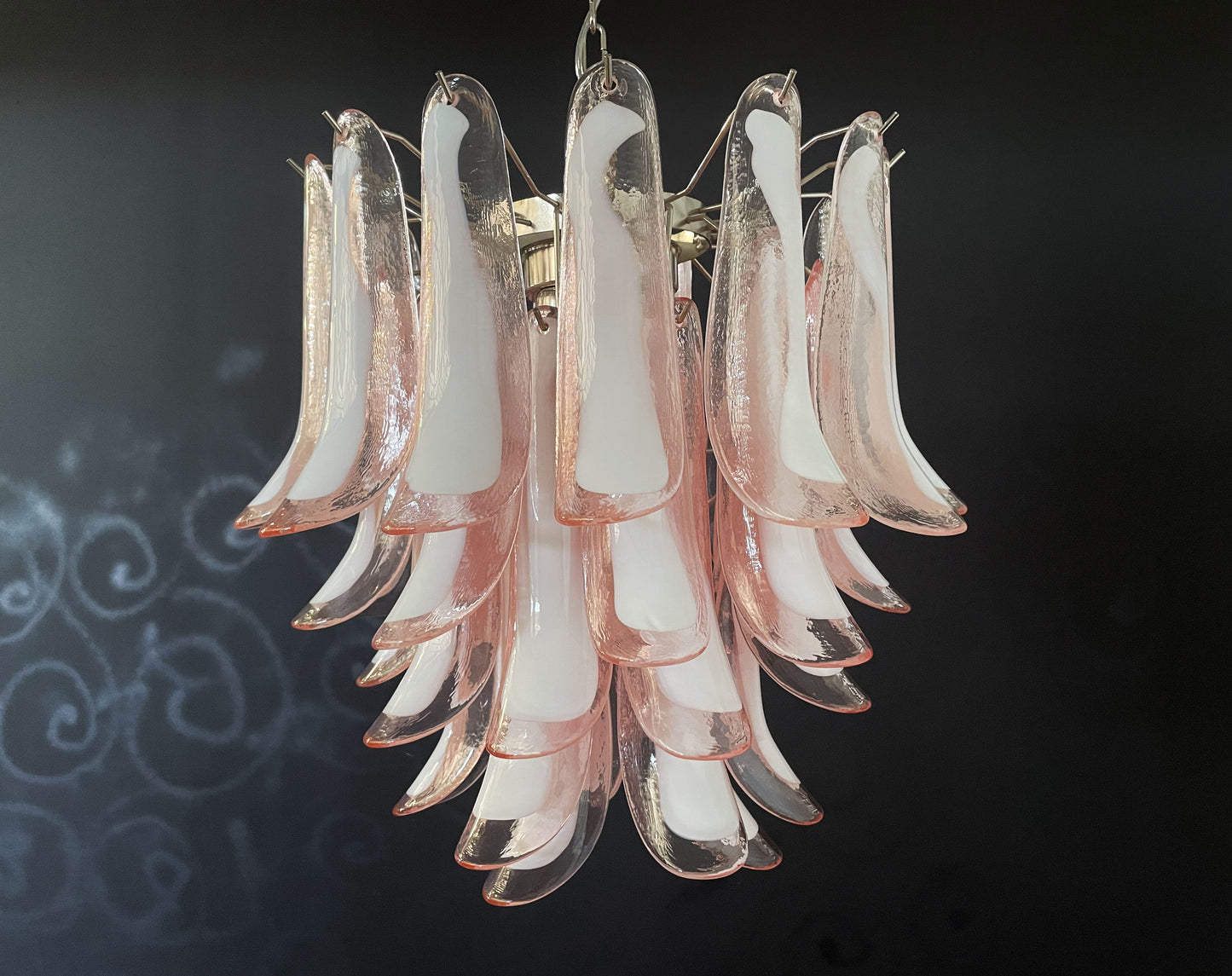Murano Chandelier | 41 Pink Petal Glass
