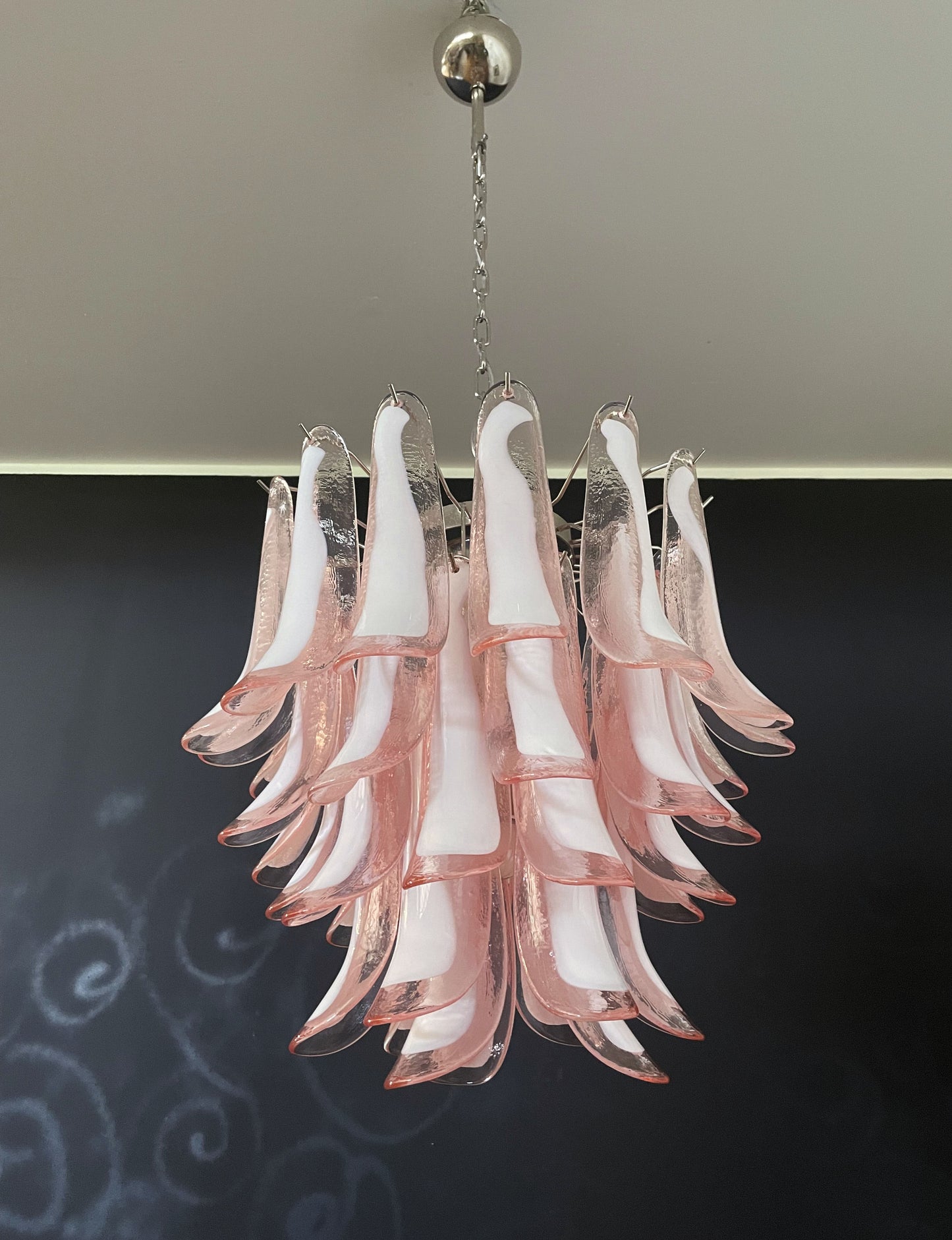 Murano Chandelier | 41 Pink Petal Glass