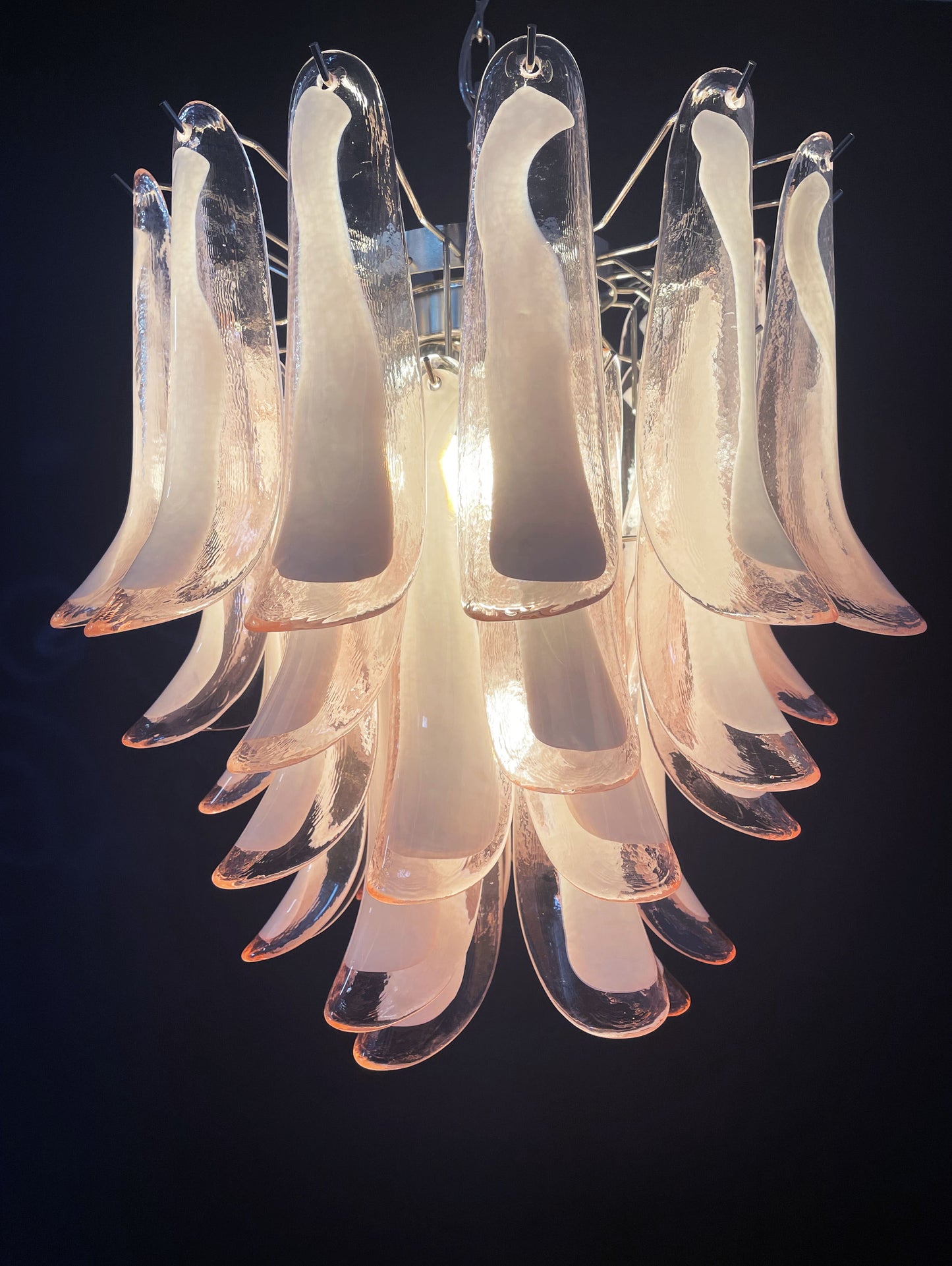 Murano Chandelier | 41 Pink Petal Glass