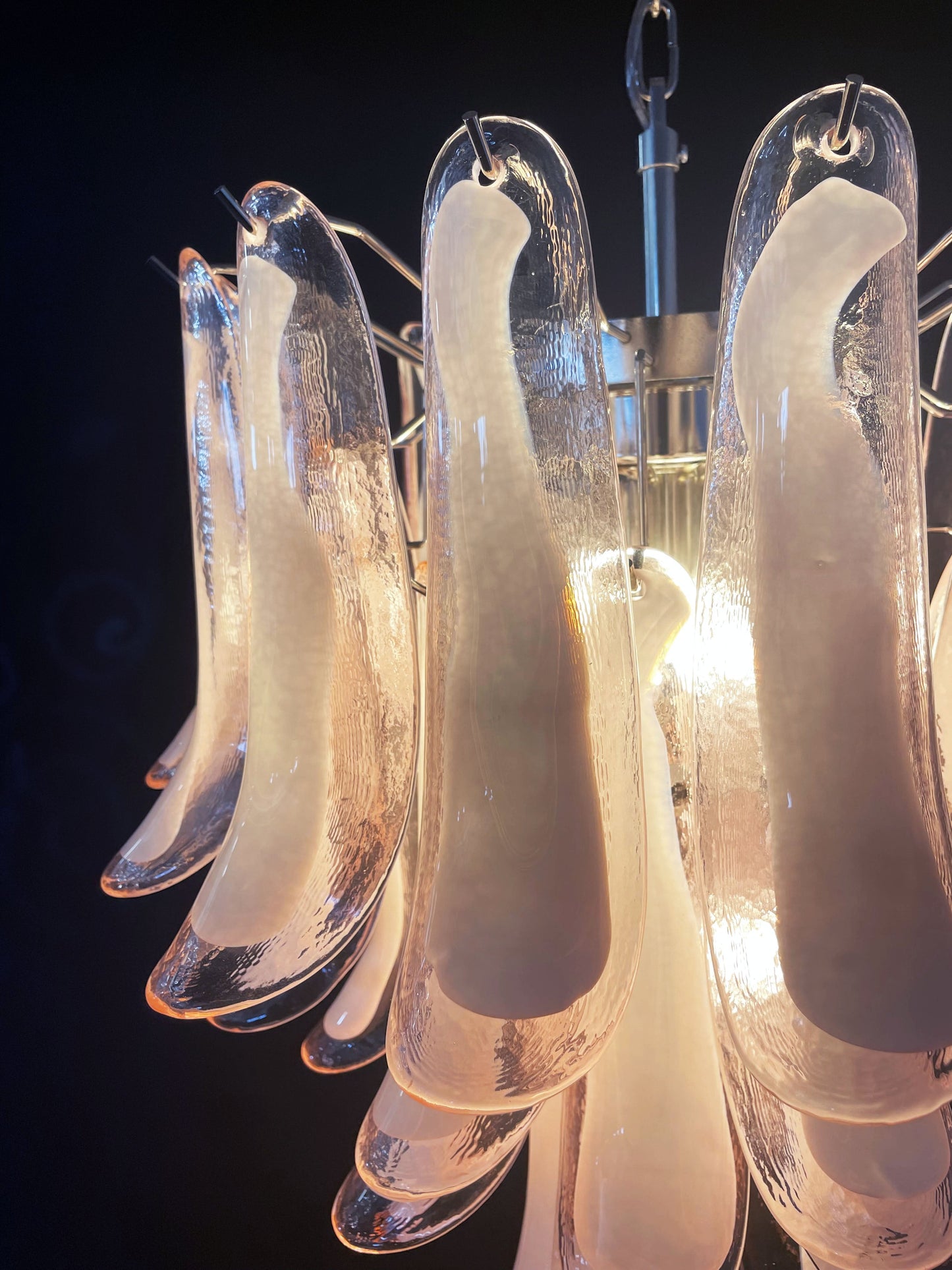 Murano Chandelier | 41 Pink Petal Glass
