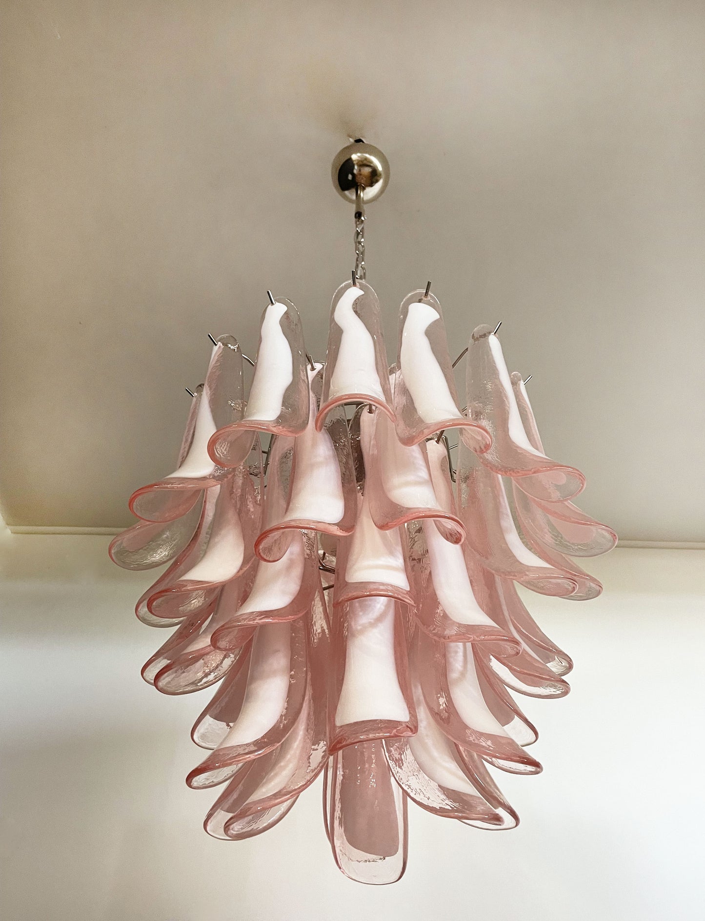 Murano Chandelier | 41 Pink Petal Glass