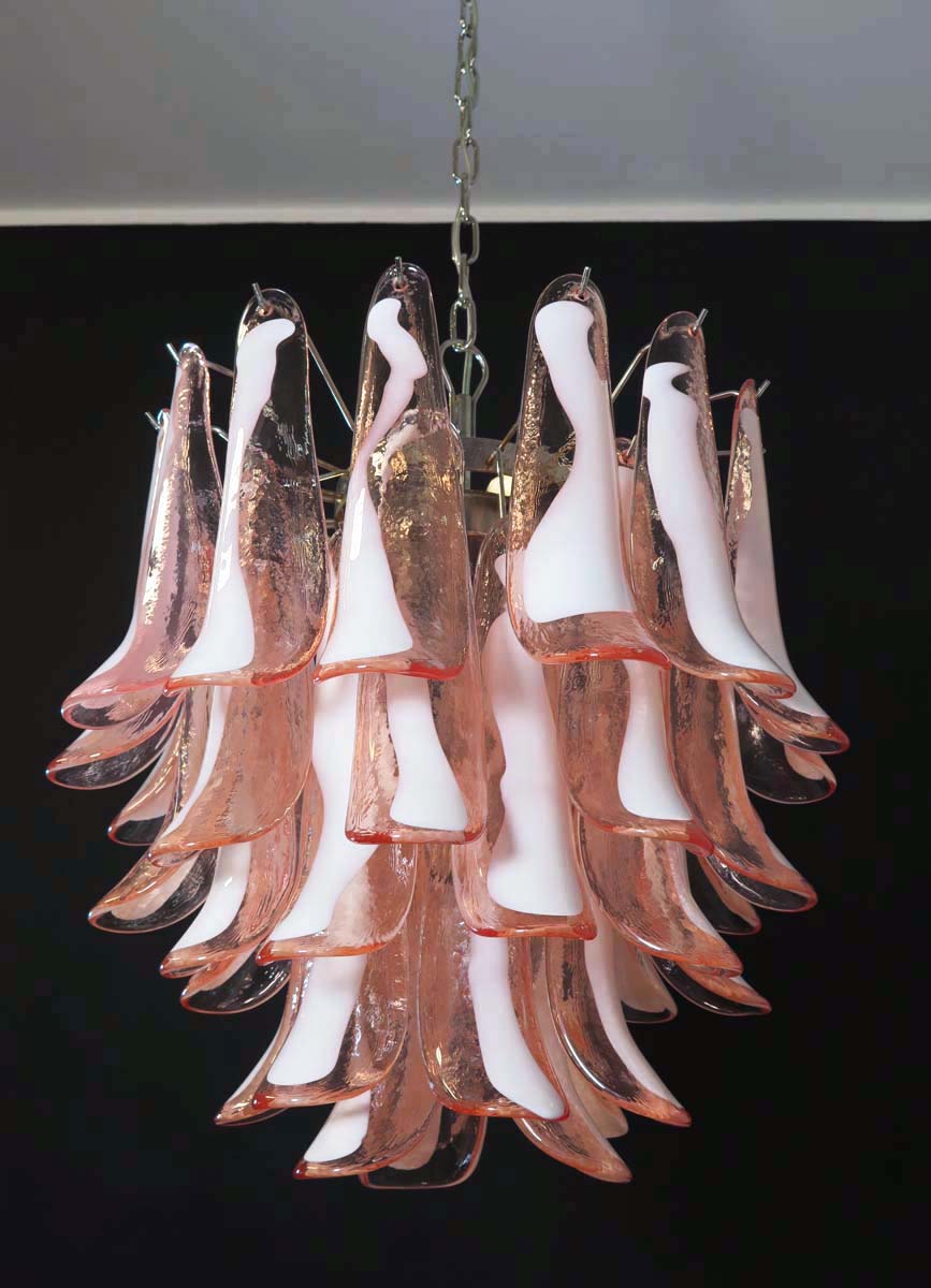 Murano Chandelier | 41 Pink Petal Glass