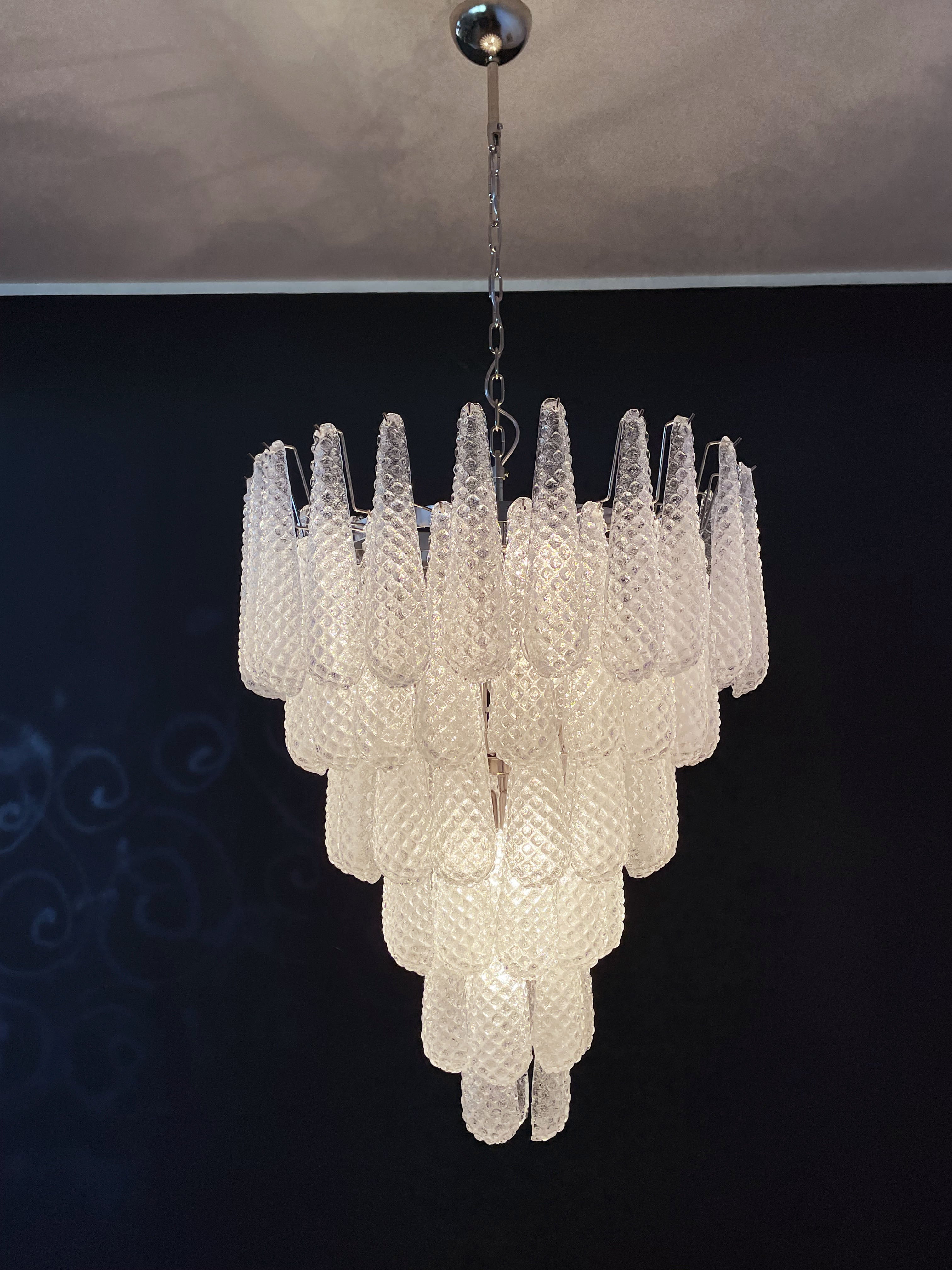 Murano Chandelier – 75 Clear Drop Glass – detail 2 – Murano Classics