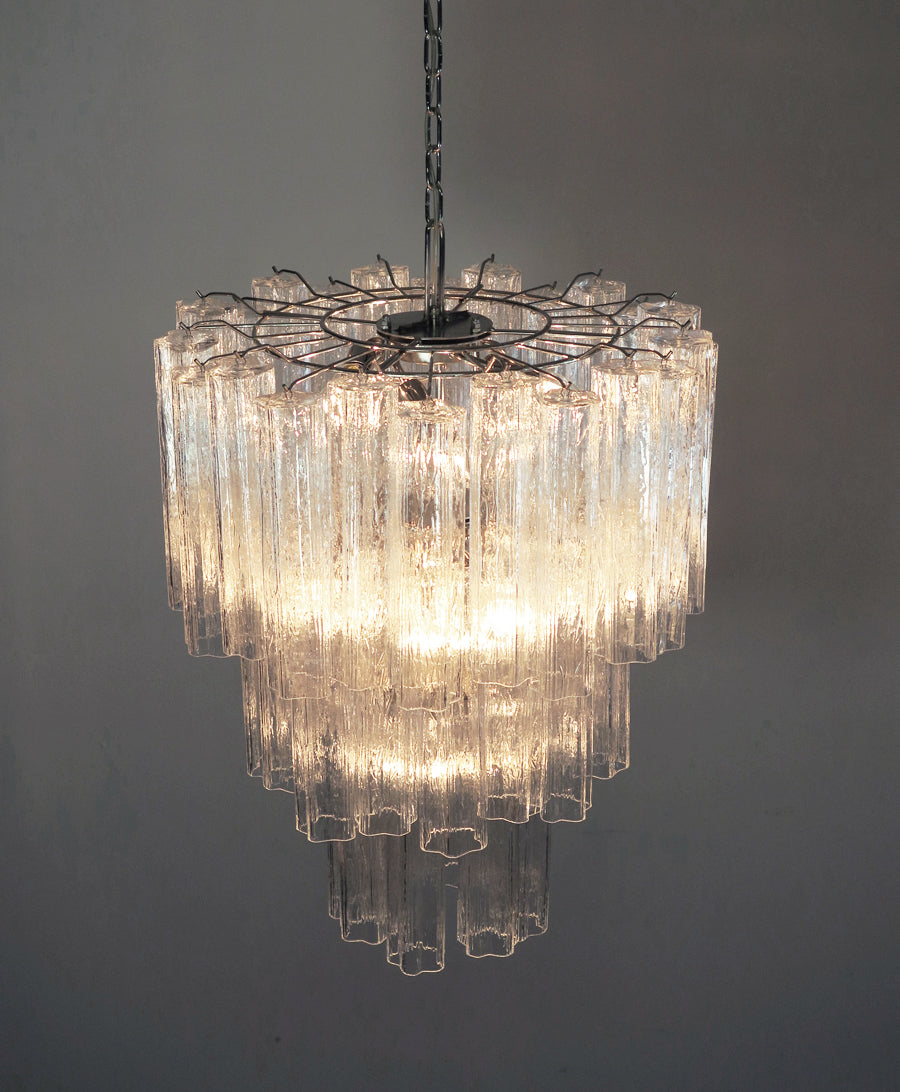 Lampadario Murano | 48 Tubi di Vetro Trasparente