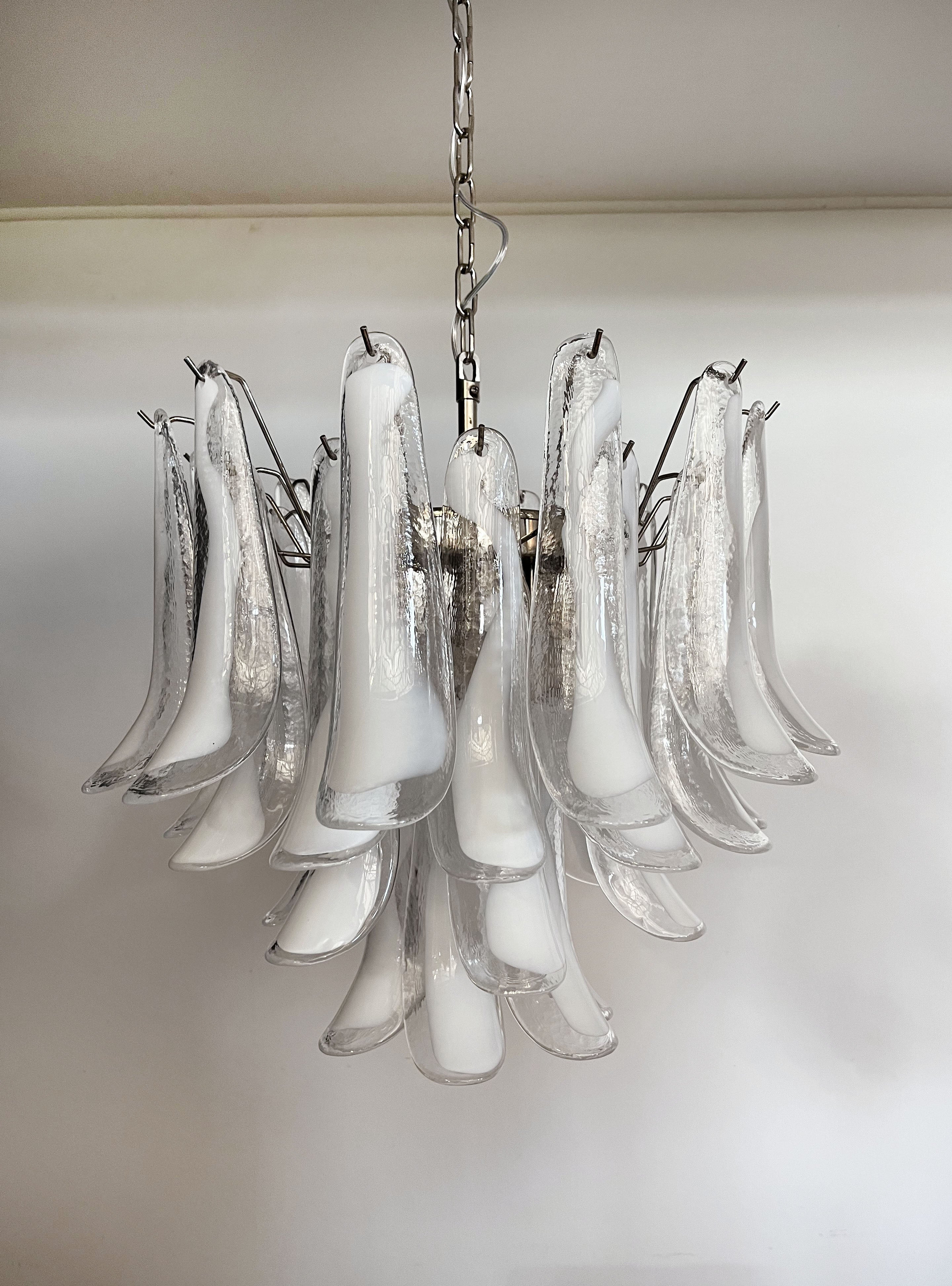Murano Chandelier | 36 Clear Petal Glass