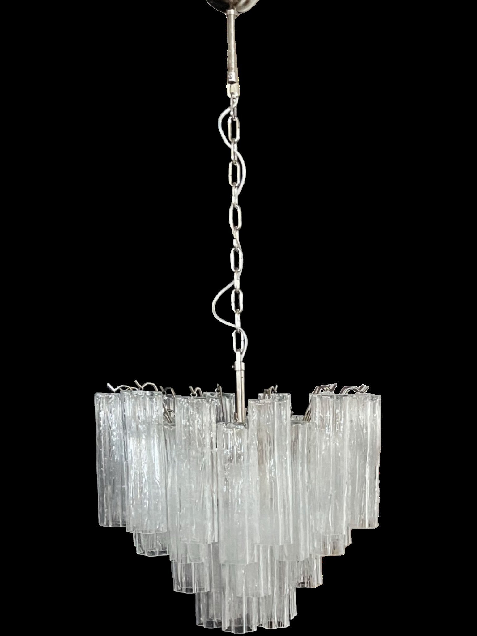 Murano Chandelier – 36 Clear Tube Glass – detail 10 – Murano Classics