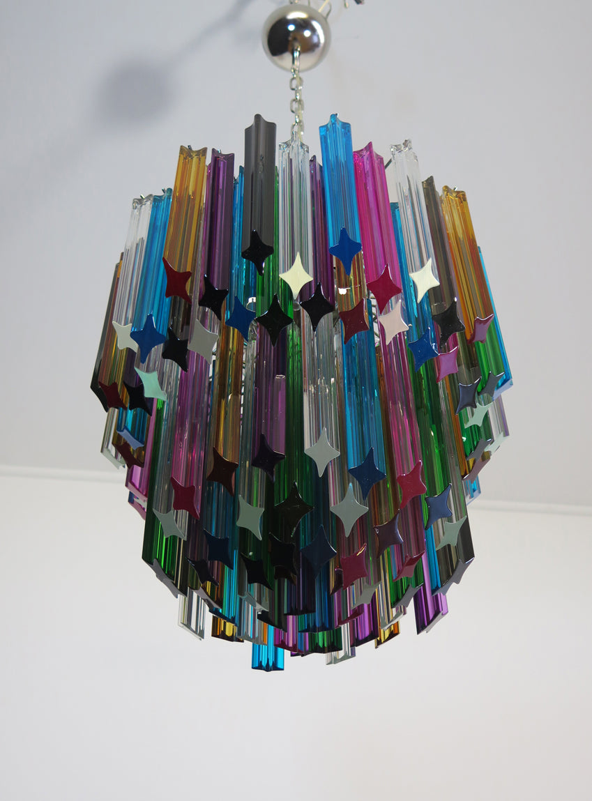 Murano Kroonluchter | 107 Meerkleurige Prisma Glazen