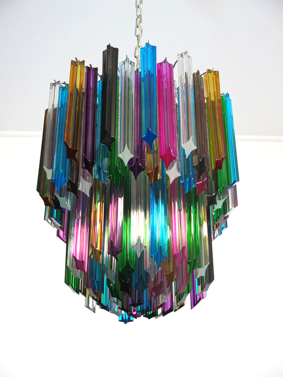 Murano Kroonluchter | 107 Meerkleurige Prisma Glazen
