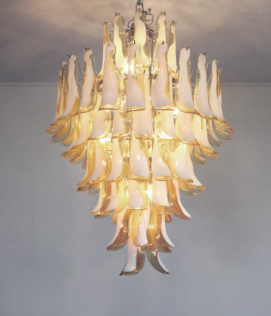 Murano Chandelier | 85 Caramel-Colored Petal Glass
