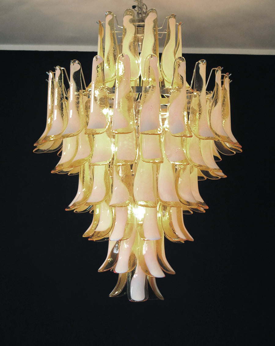 Murano Chandelier | 85 Caramel-Colored Petal Glass