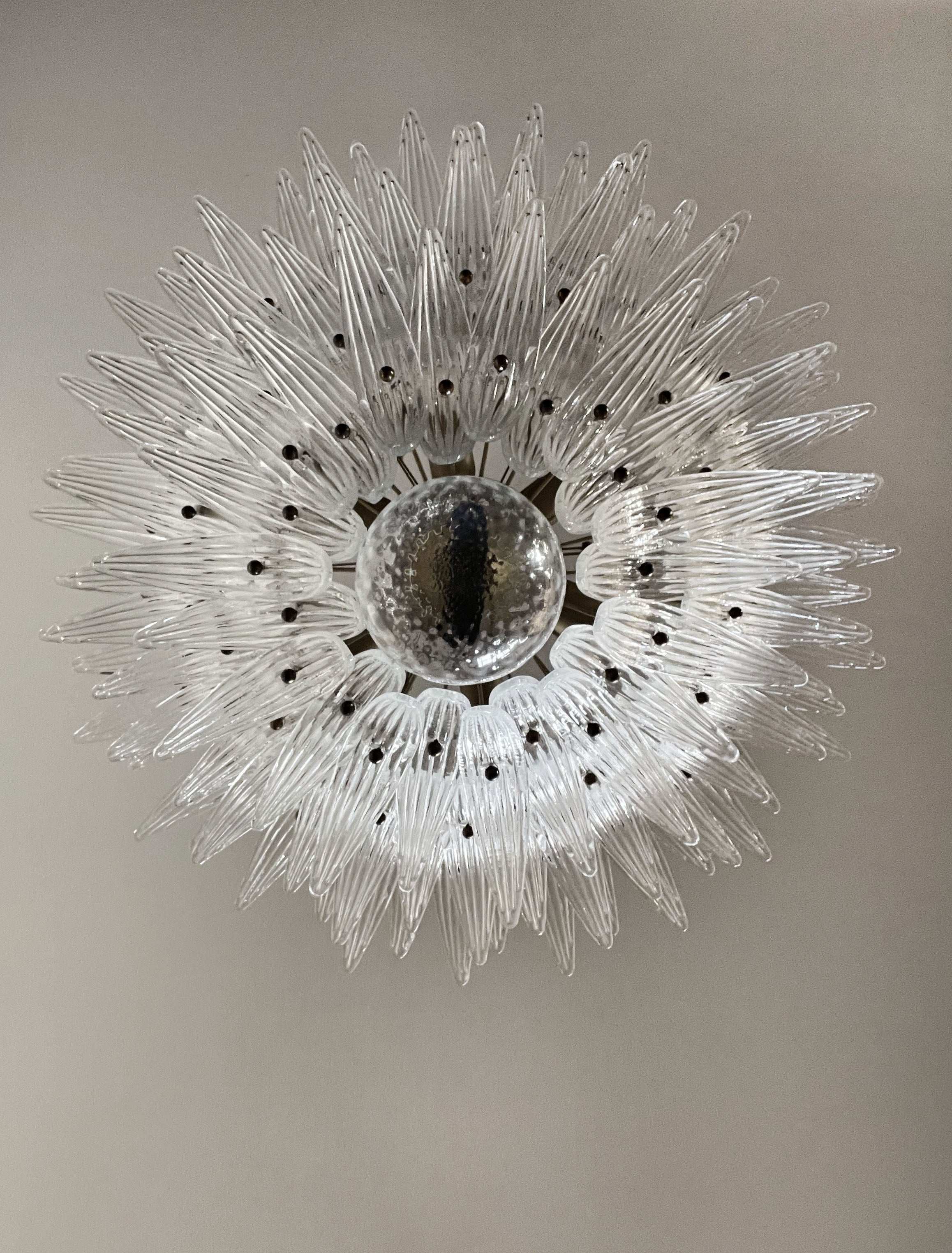 Murano Chandelier | 104 Clear Palmette Glass