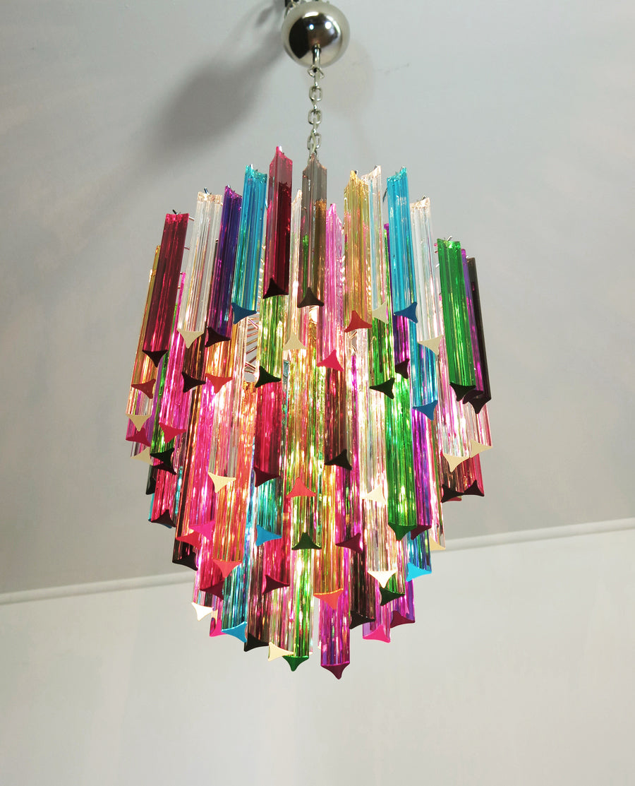 Lampadario Murano – 92 Vetri a Prismi Multicolore – dettaglio 2 – Murano Classics