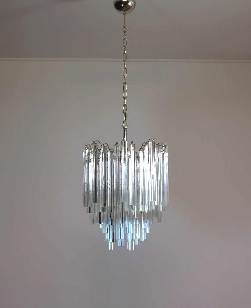 Murano Chandelier – 92 Clear Prism Glass – Murano Classics