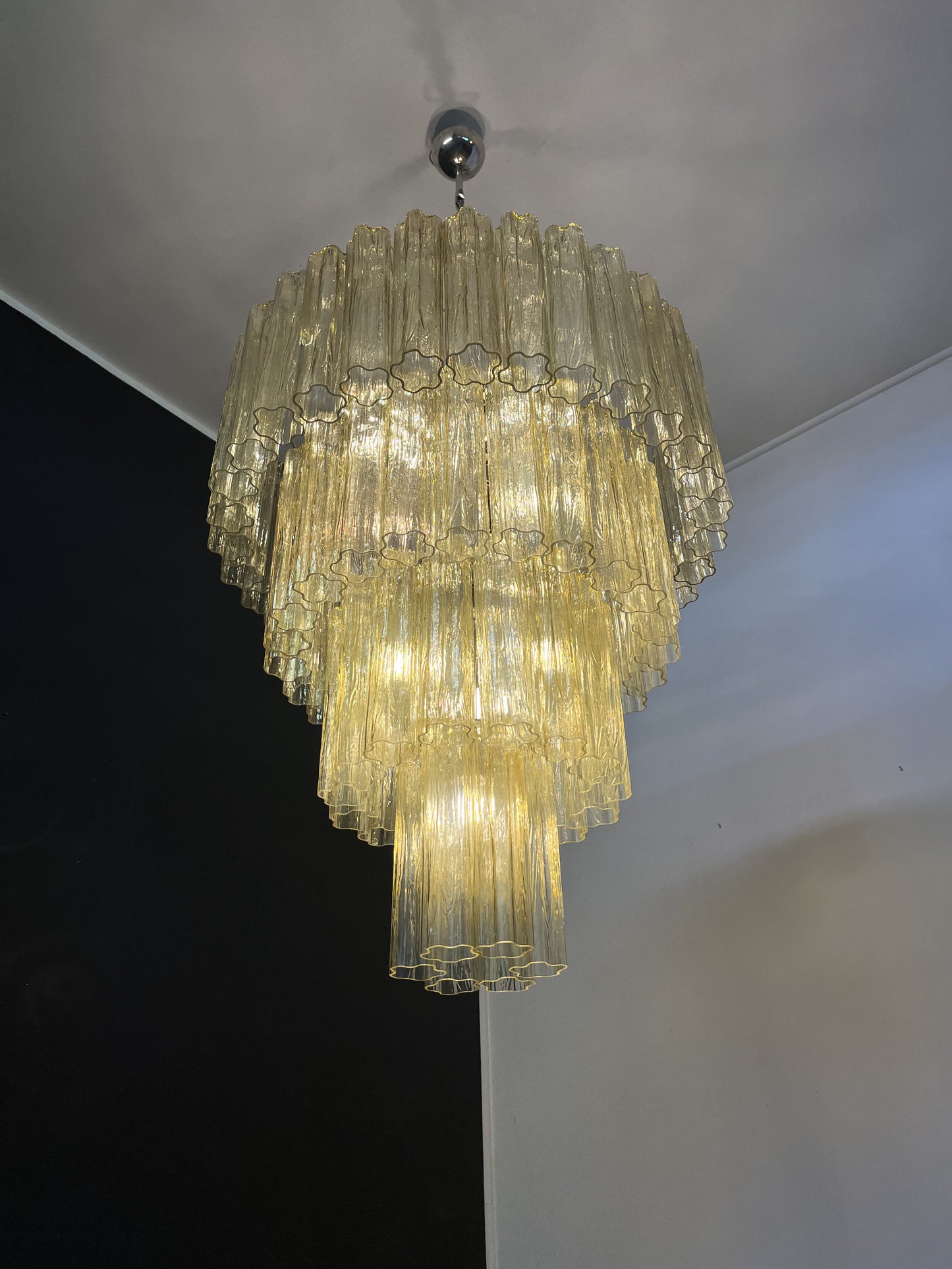 Murano Kroonluchter | 78 Gele Glazen Buis