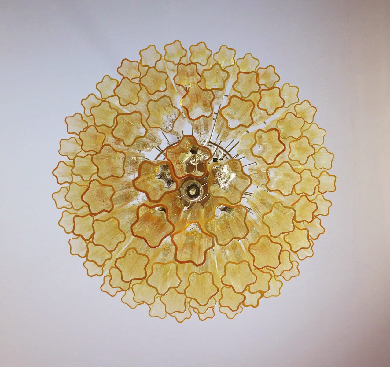 Murano Kroonluchter | 78 Gele Glazen Buis