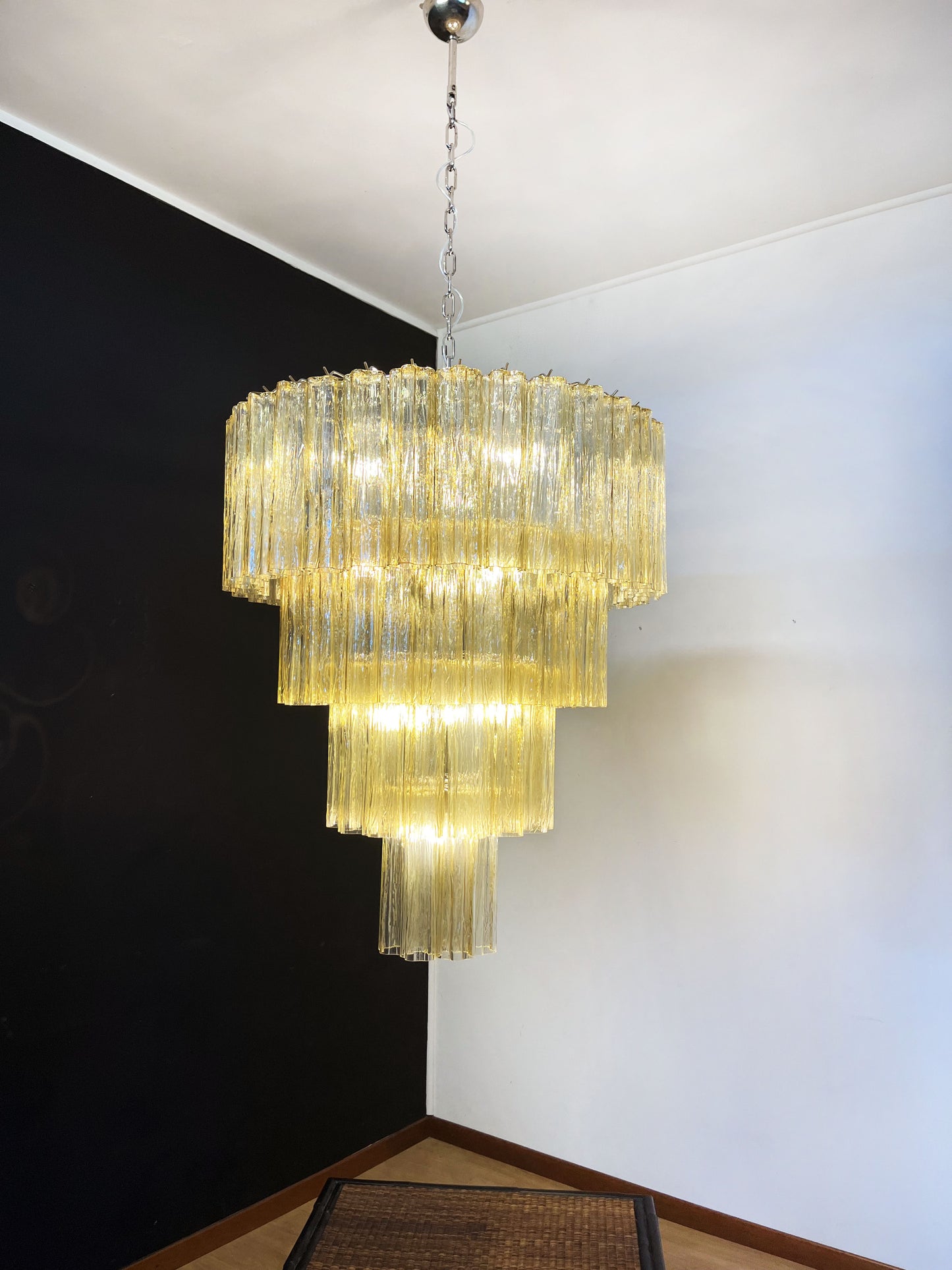 Murano Kroonluchter | 78 Gele Glazen Buis