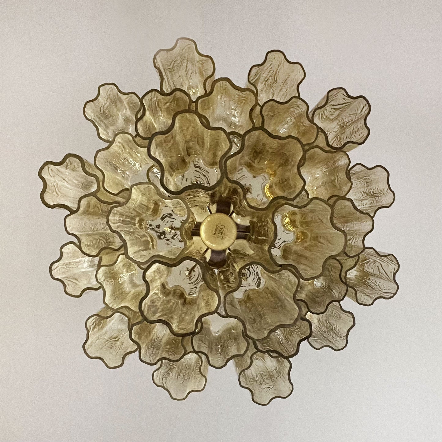 Lampadario Murano | 30 Tubi di Vetro Gialli