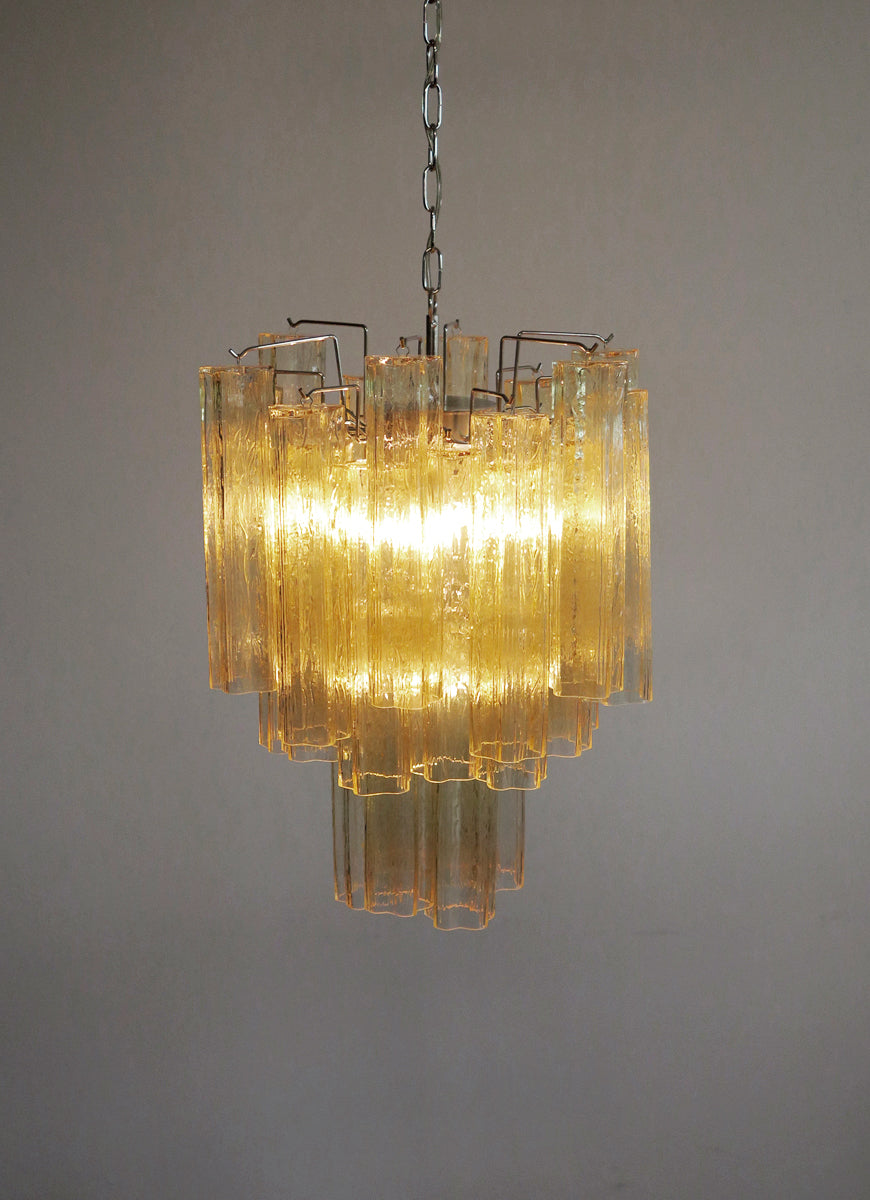 Lampadario Murano | 30 Tubi di Vetro Gialli
