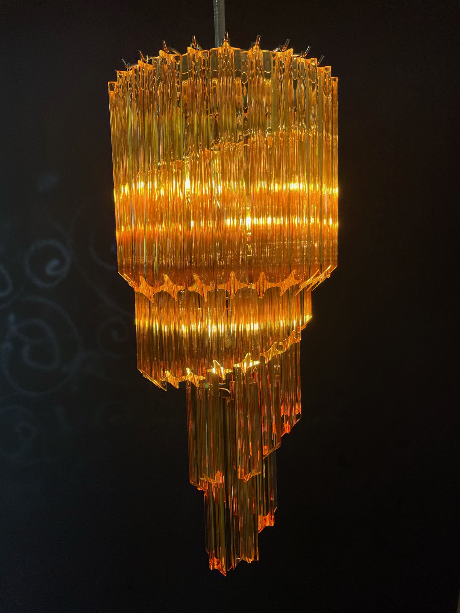 Lampadario Murano – 54 Vetri a Prismi Gialli – dettaglio 9 – Murano Classics