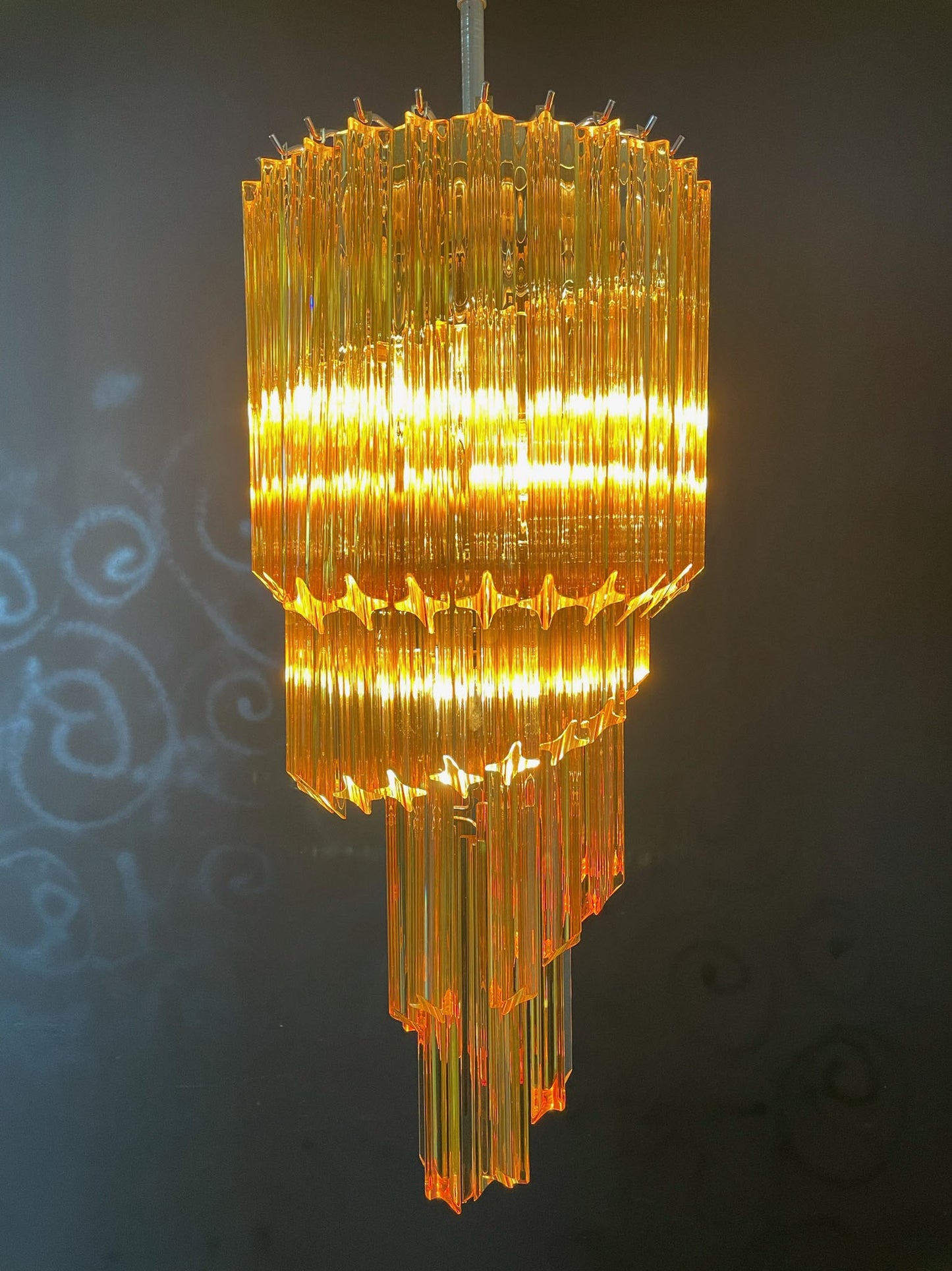 Murano Kroonluchter | 54 Gele Prisma-glazen