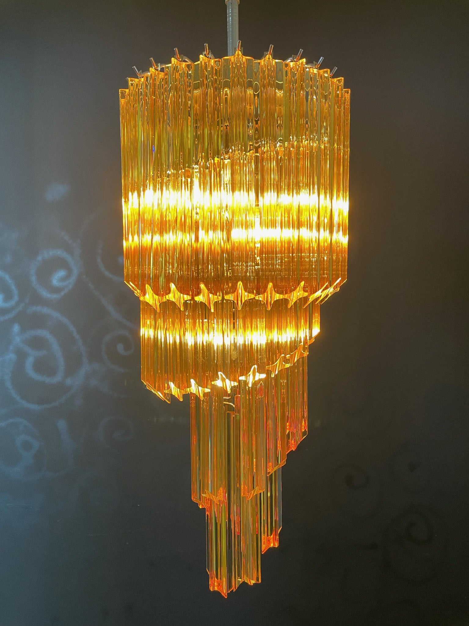 Lampadario Murano – 54 Vetri a Prismi Gialli – dettaglio 8 – Murano Classics