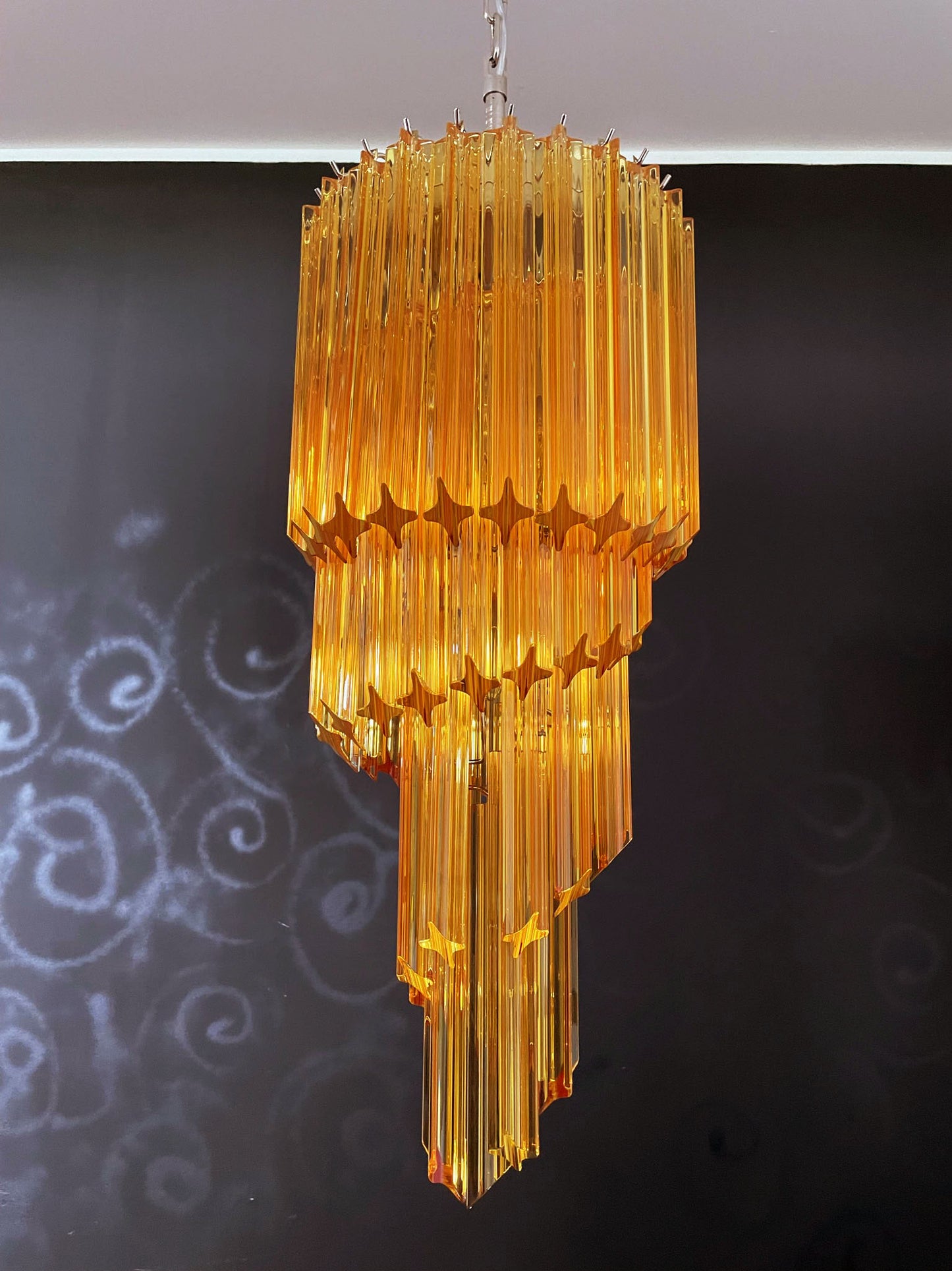 Murano Kroonluchter | 54 Gele Prisma-glazen