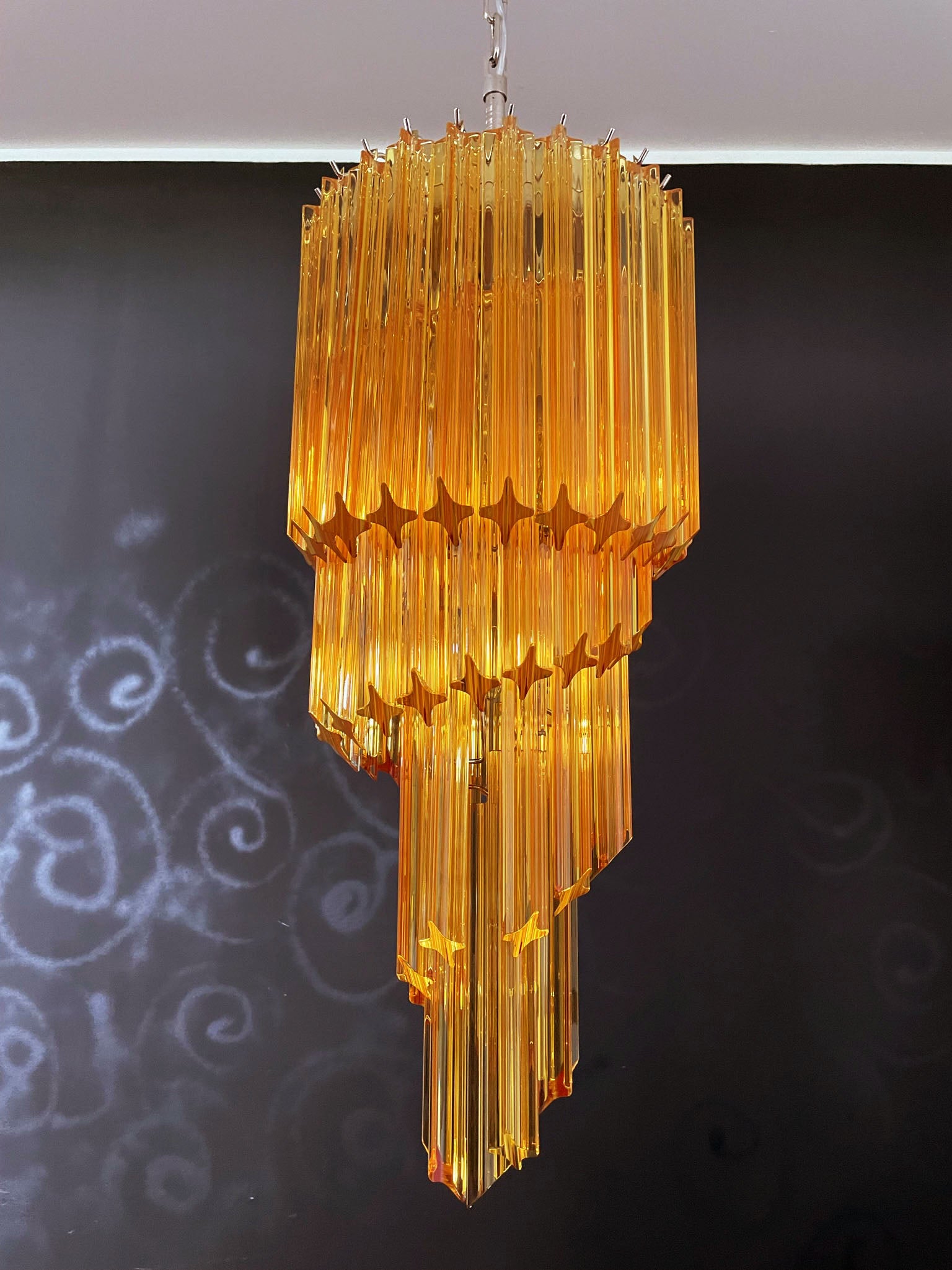 Lampadario Murano – 54 Vetri a Prismi Gialli – dettaglio 6 – Murano Classics