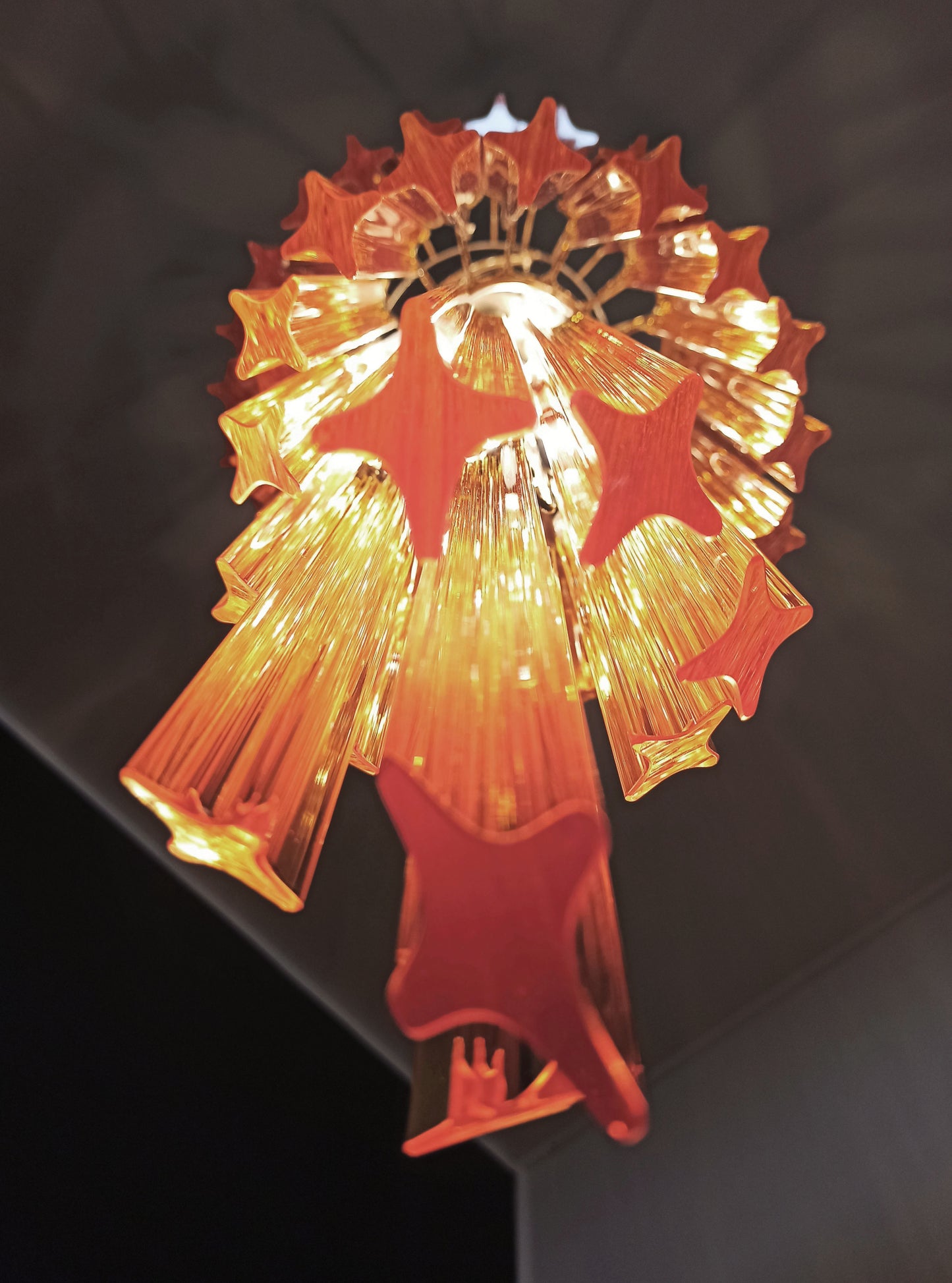 Murano Kroonluchter | 54 Gele Prisma-glazen