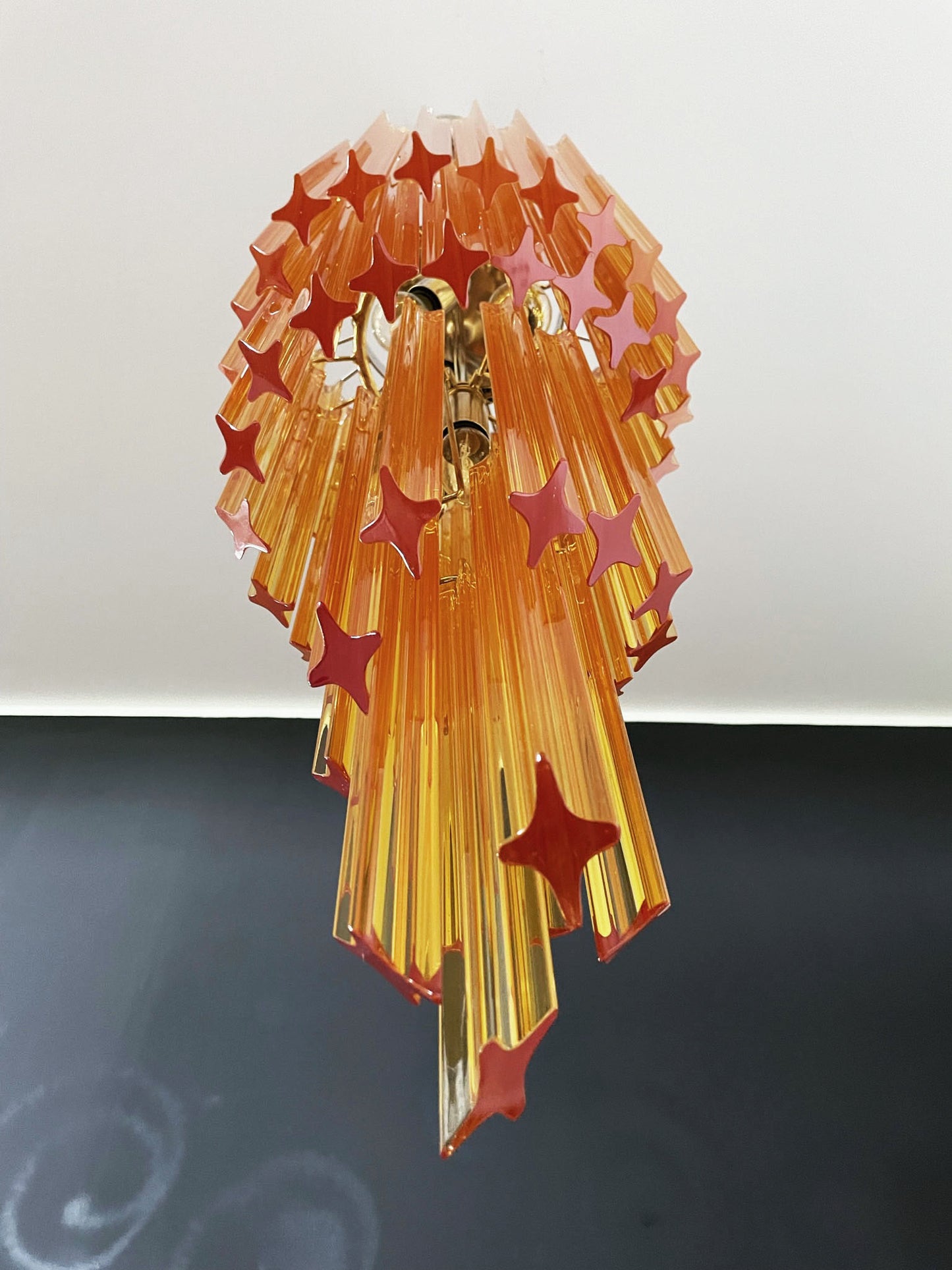 Murano Kroonluchter | 54 Gele Prisma-glazen