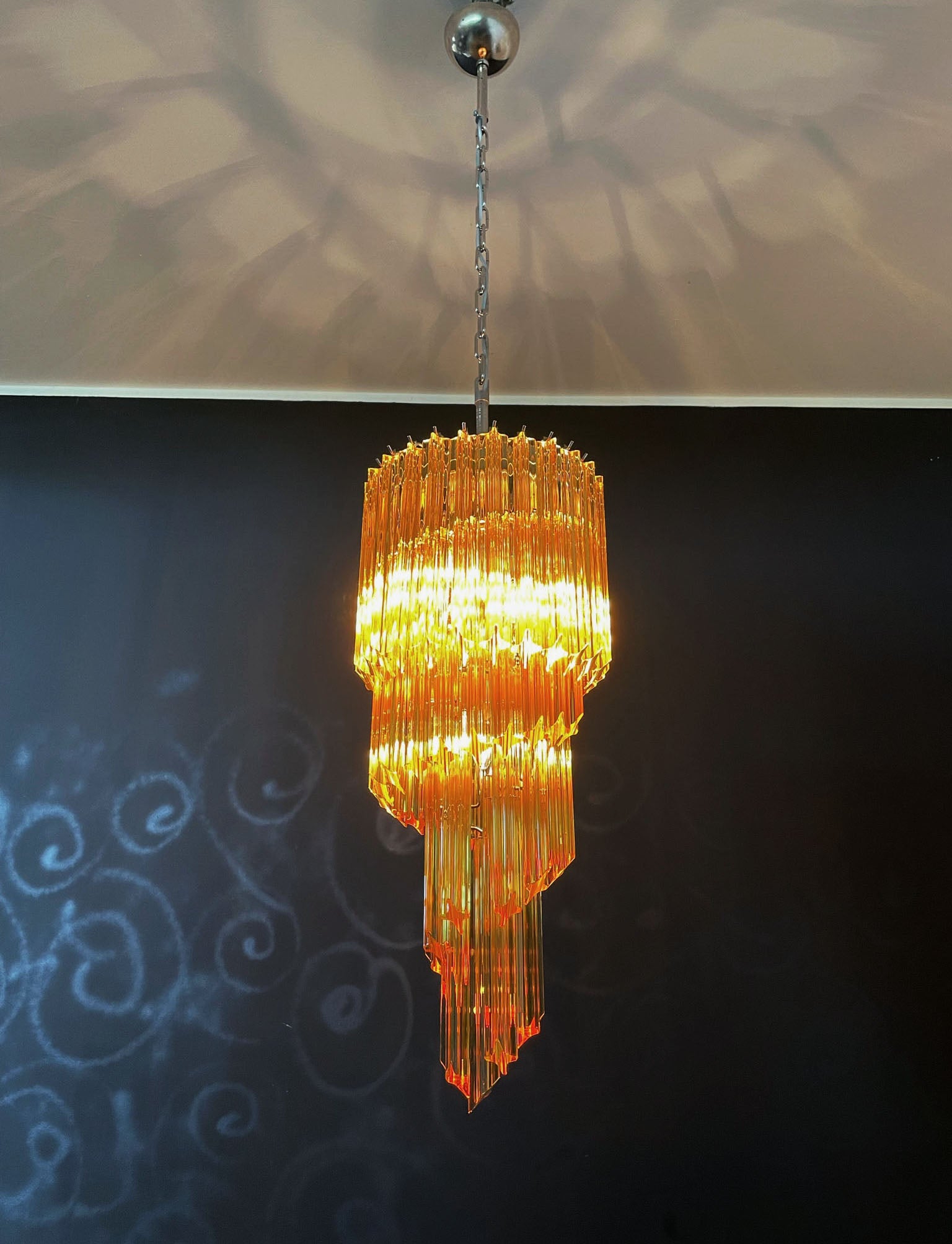 Lampadario Murano – 54 Vetri a Prismi Gialli – dettaglio 7 – Murano Classics