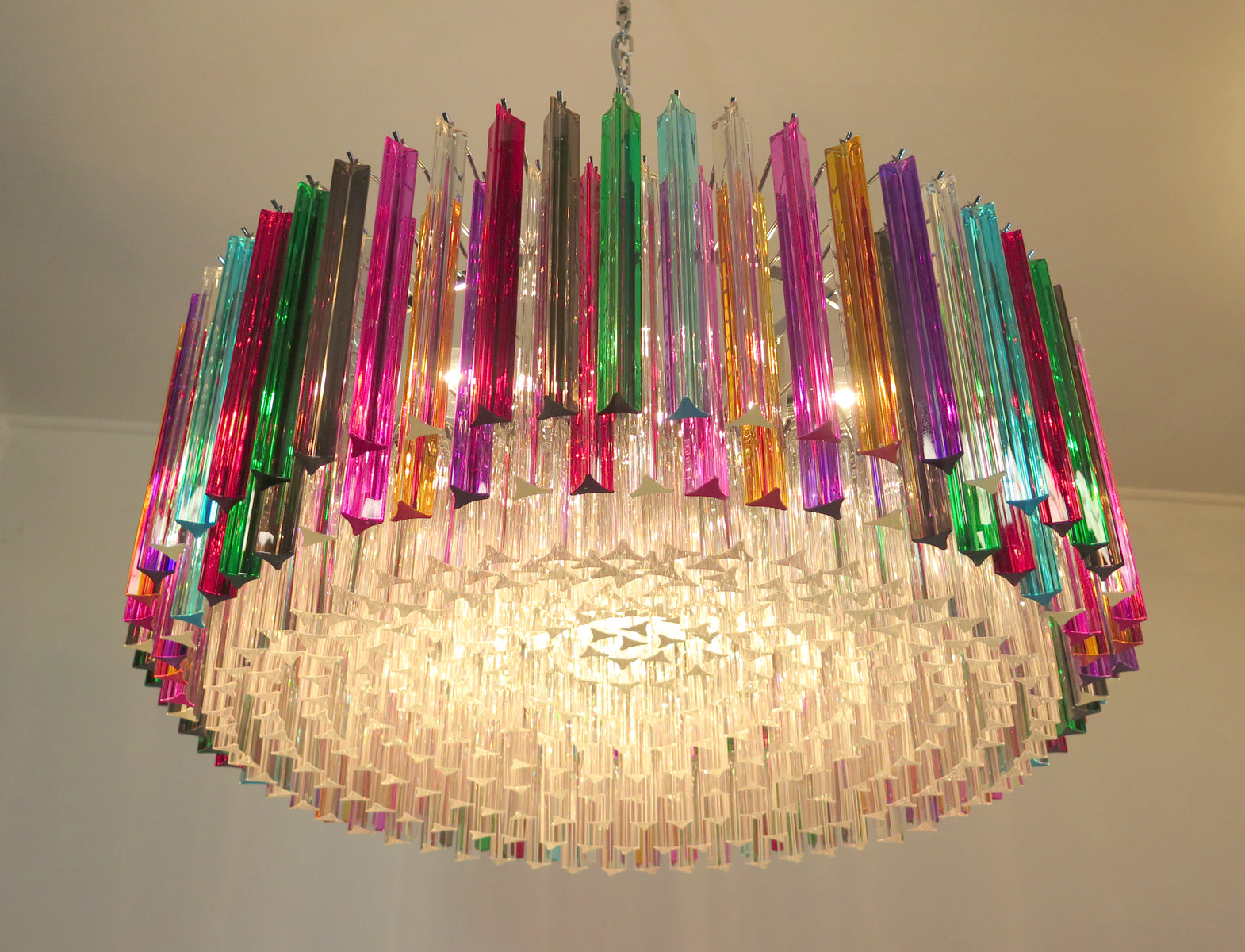 Murano Chandelier – 391 Multicoloured Prism Glass – detail 5 – Murano Classics