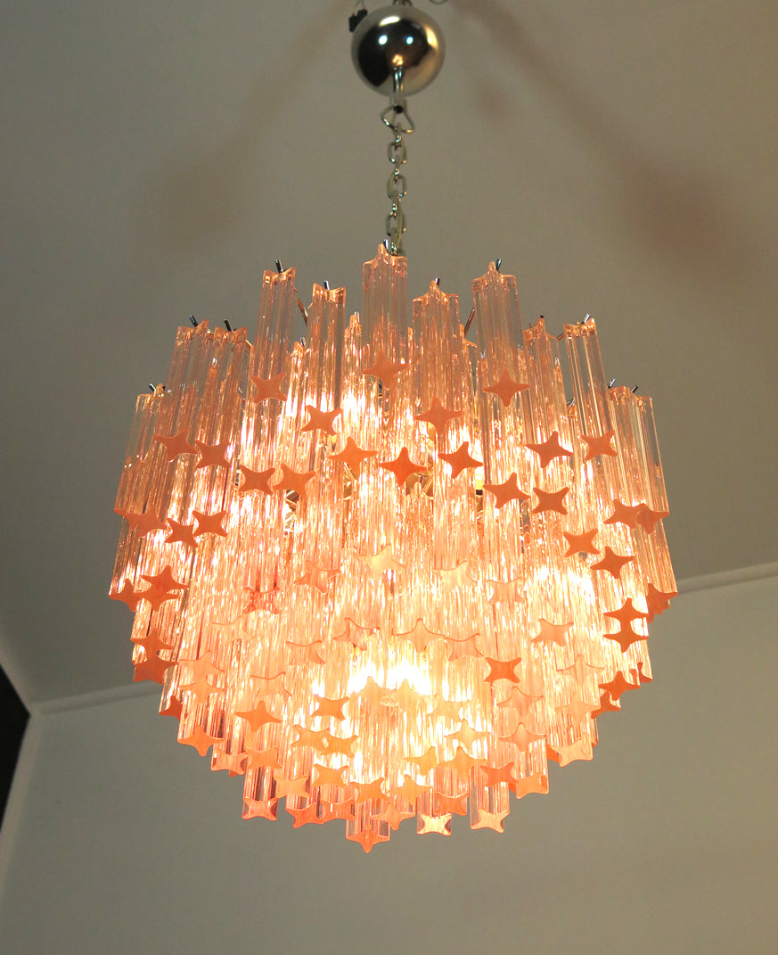 Lampadario Murano | 107 Prisma di Vetro Rosa