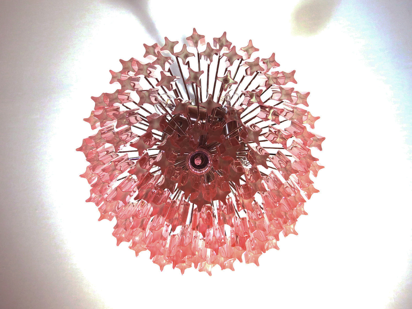 Lampadario Murano | 107 Prisma di Vetro Rosa