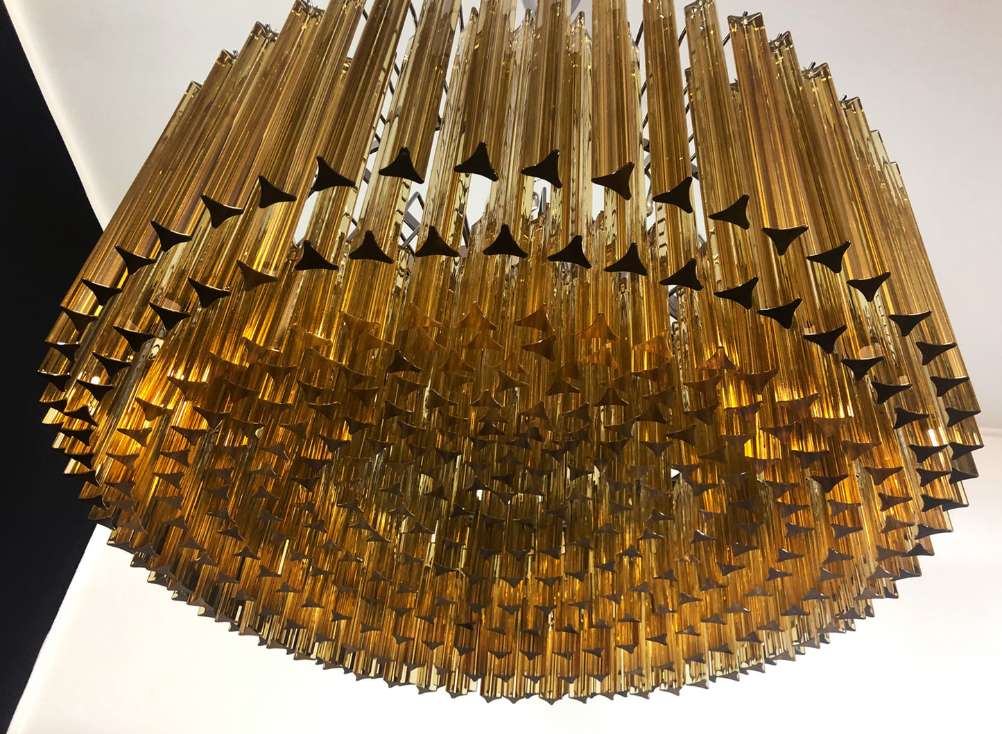 Lampadario Murano | 391 Vetro Prismatica Trasparente e Gialla