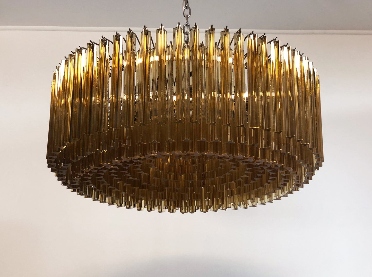 Lampadario Murano | 391 Vetro Prismatica Trasparente e Gialla