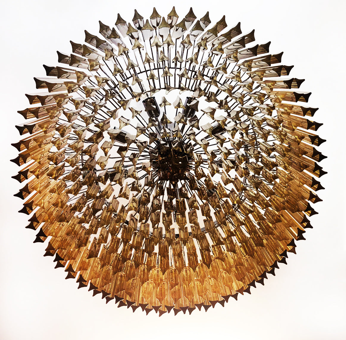 Murano Chandelier – 391 Clear and Yellow Prism Glass – detail 1 – Murano Classics