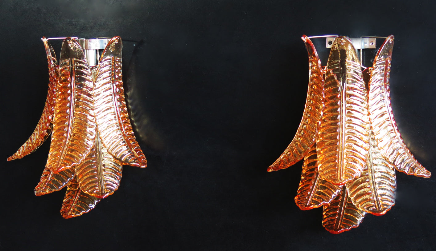 Murano Wandlamp – 6 Gele Felciglazen – Set van 2 – detail 5 – Murano Classics