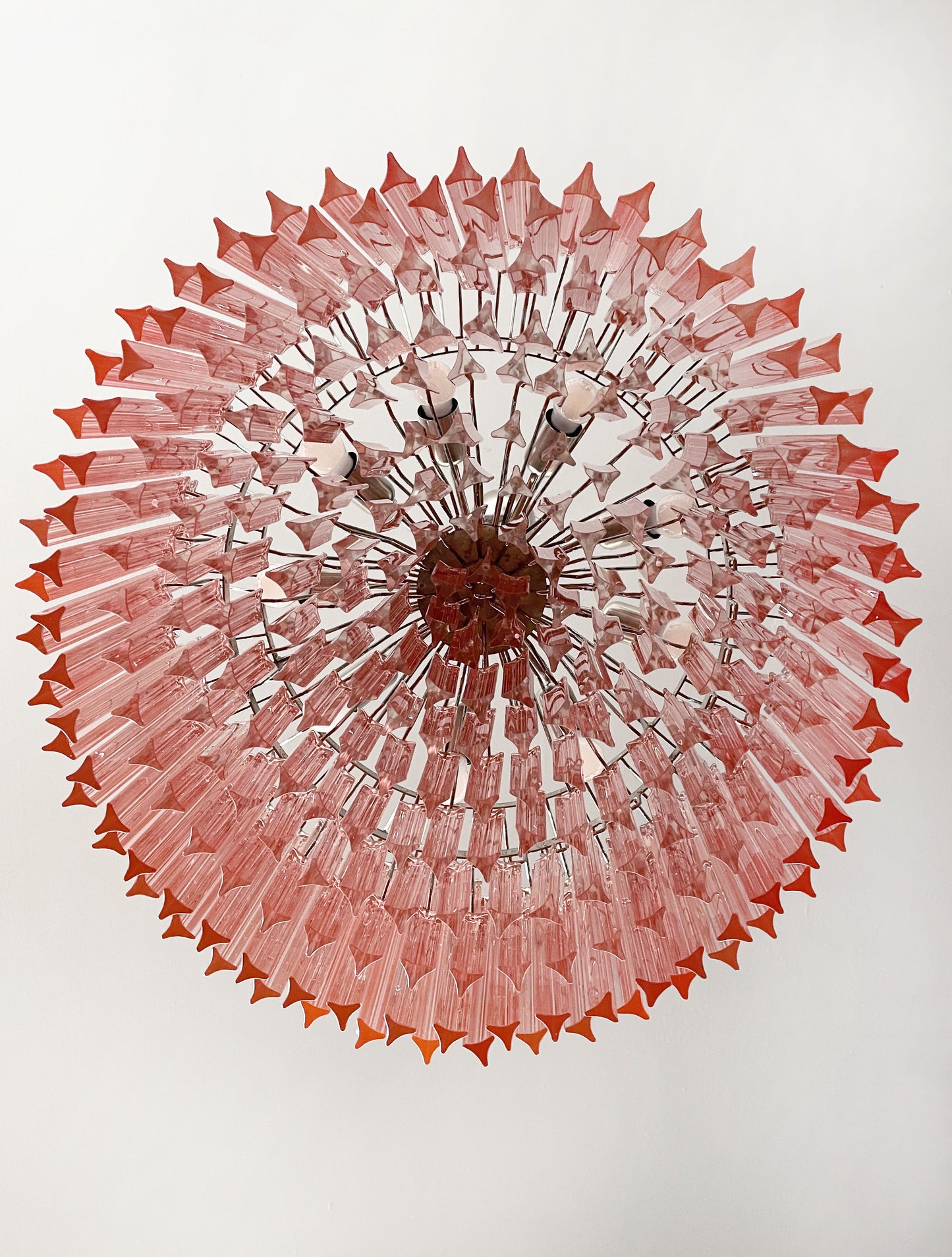 Murano-kroonluchter | 265 Roze Prisma Glas