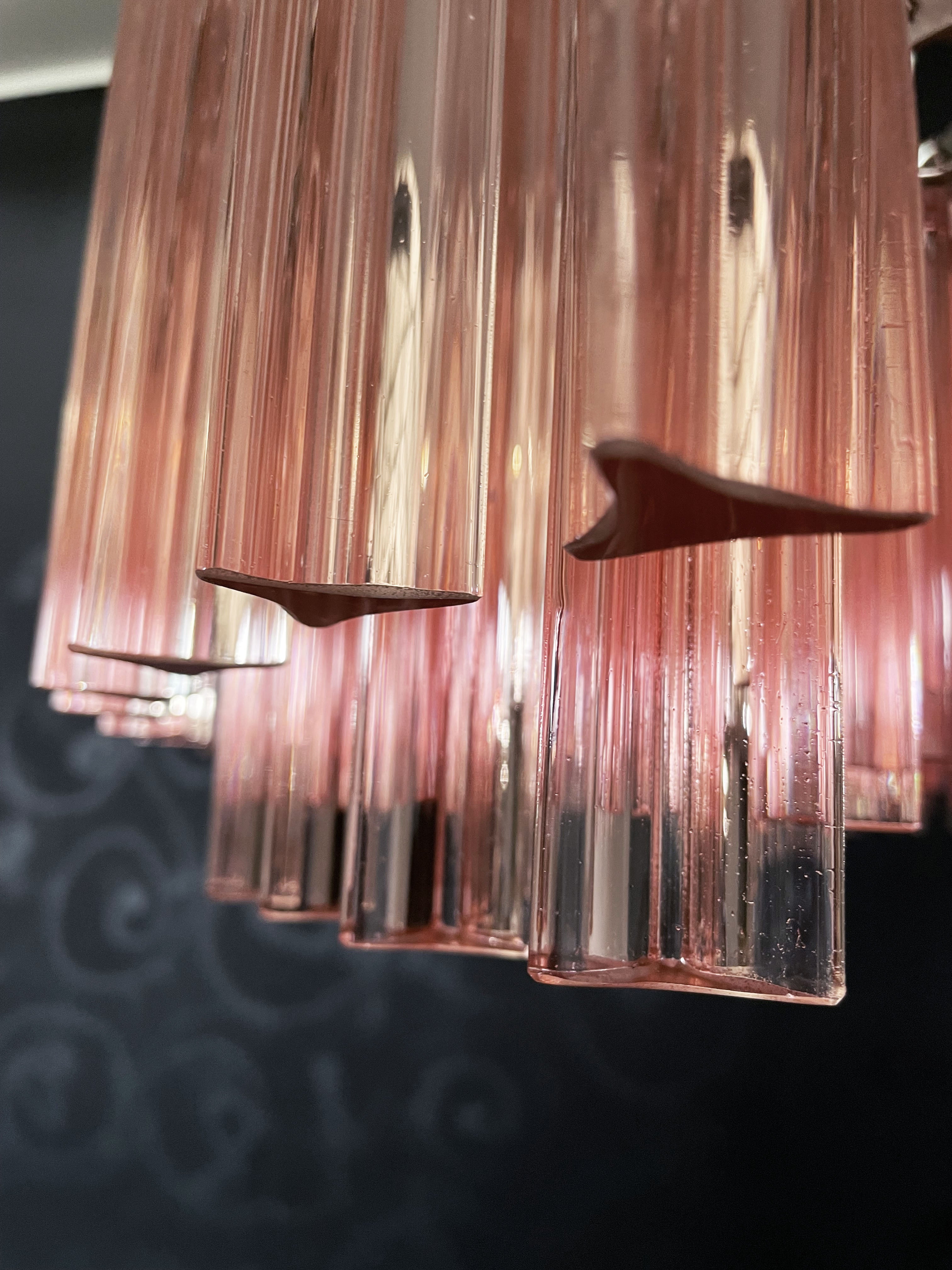 Murano Chandelier – 265 Pink Prism Glass – detail 3 – Murano Classics