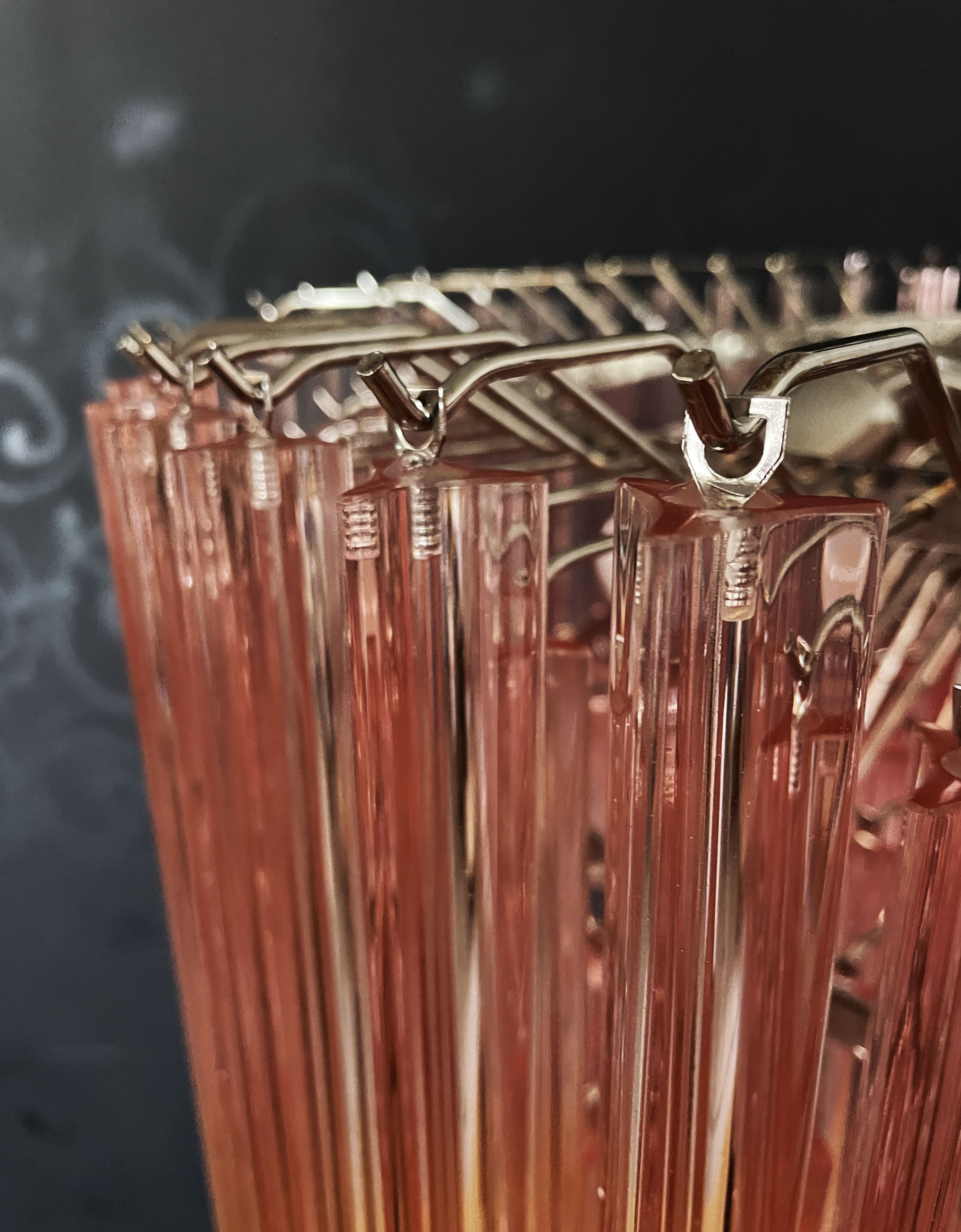 Murano Chandelier – 265 Pink Prism Glass – detail 10 – Murano Classics