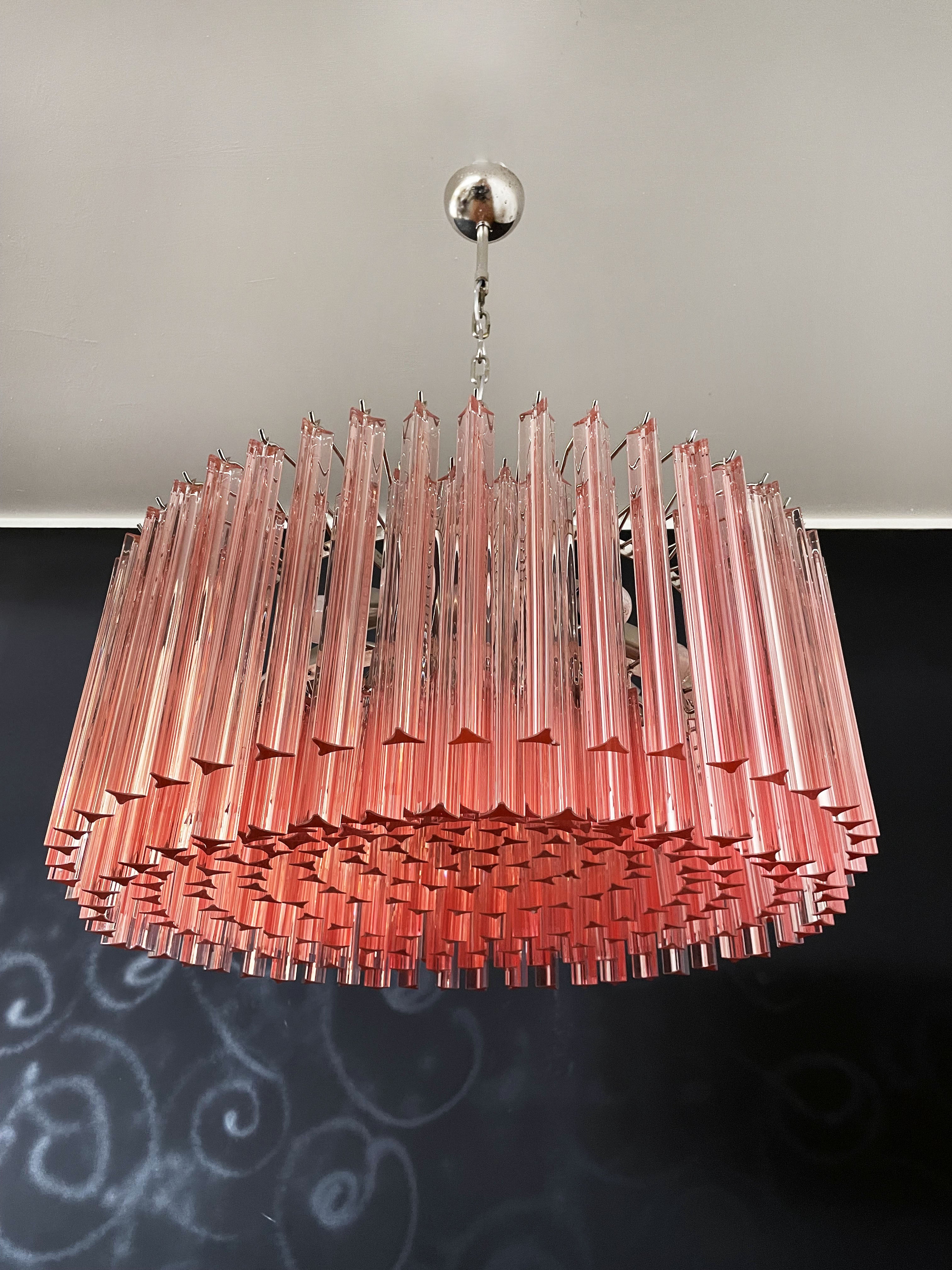 Murano Chandelier | 265 Pink Prism Glass