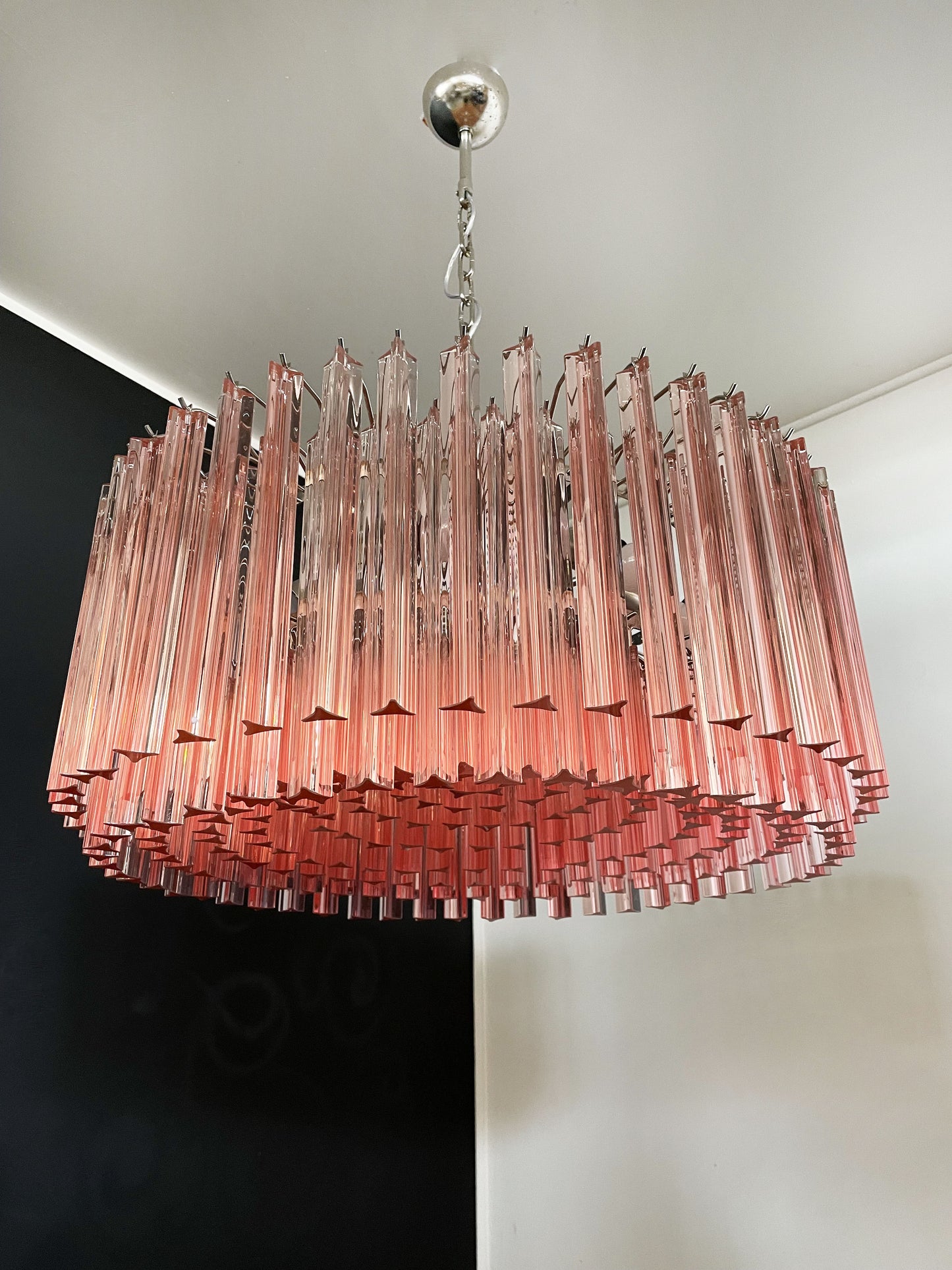 Murano-kroonluchter | 265 Roze Prisma Glas