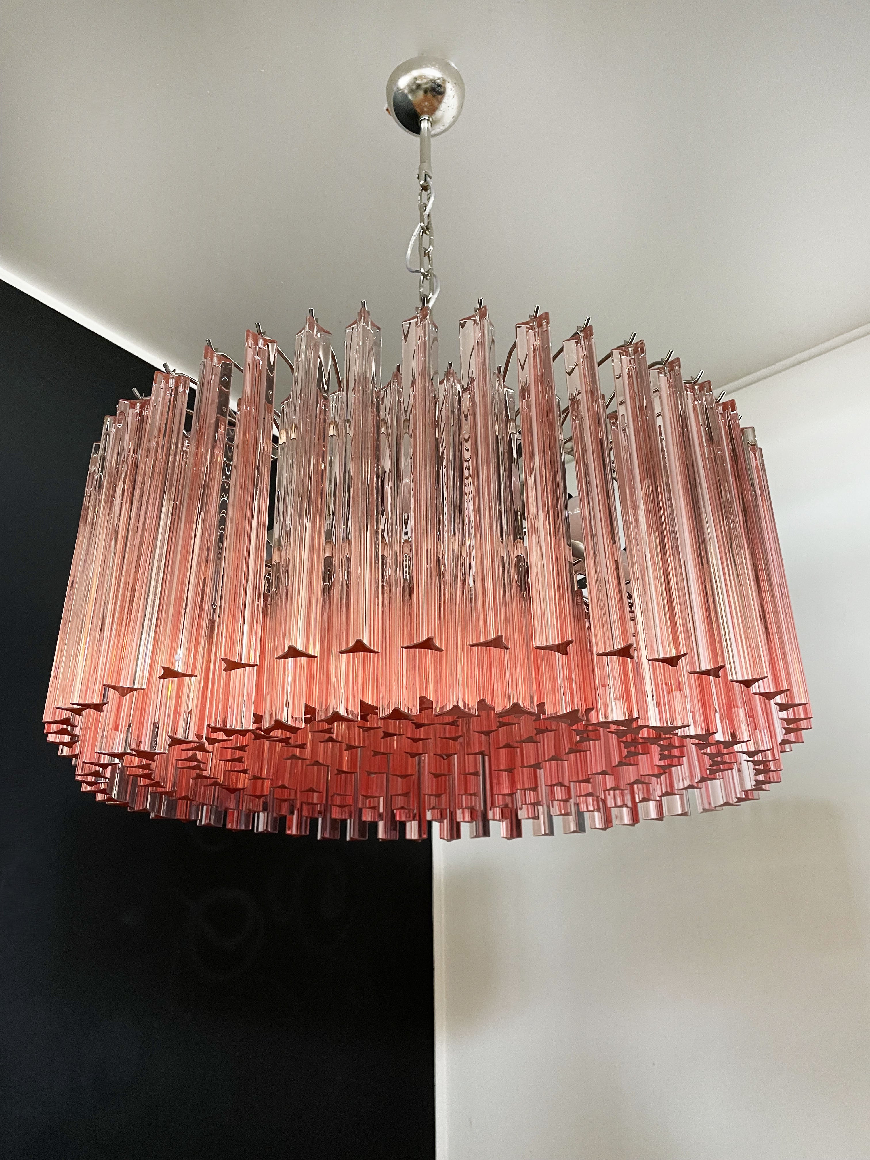 Murano Chandelier – 265 Pink Prism Glass – detail 6 – Murano Classics