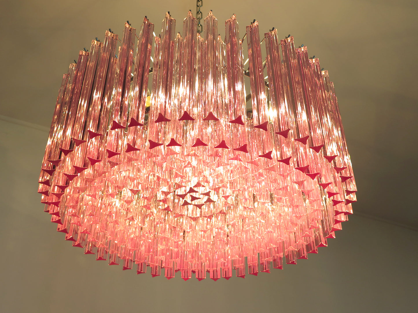 Murano-kroonluchter | 265 Roze Prisma Glas