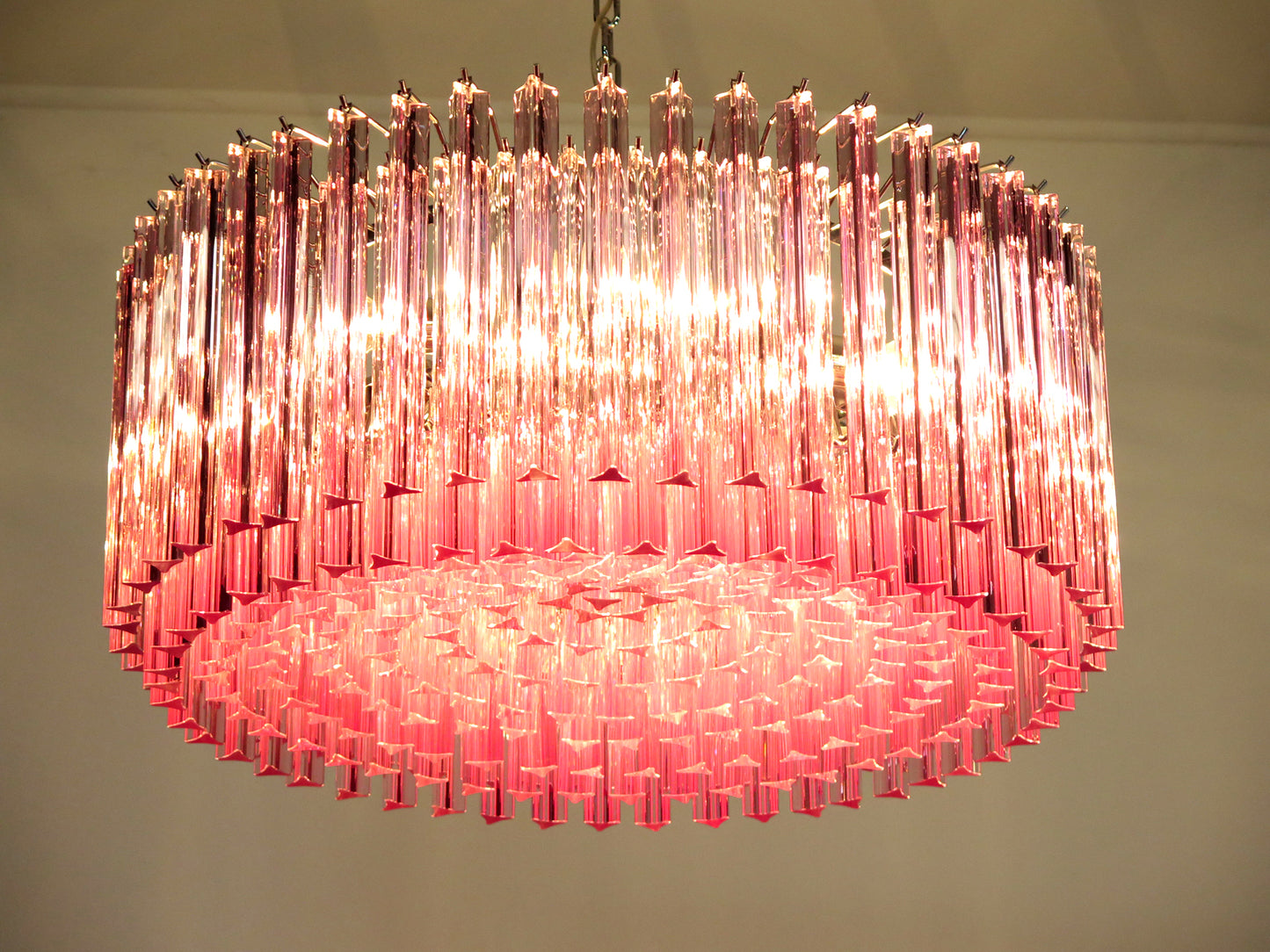 Murano-kroonluchter | 265 Roze Prisma Glas