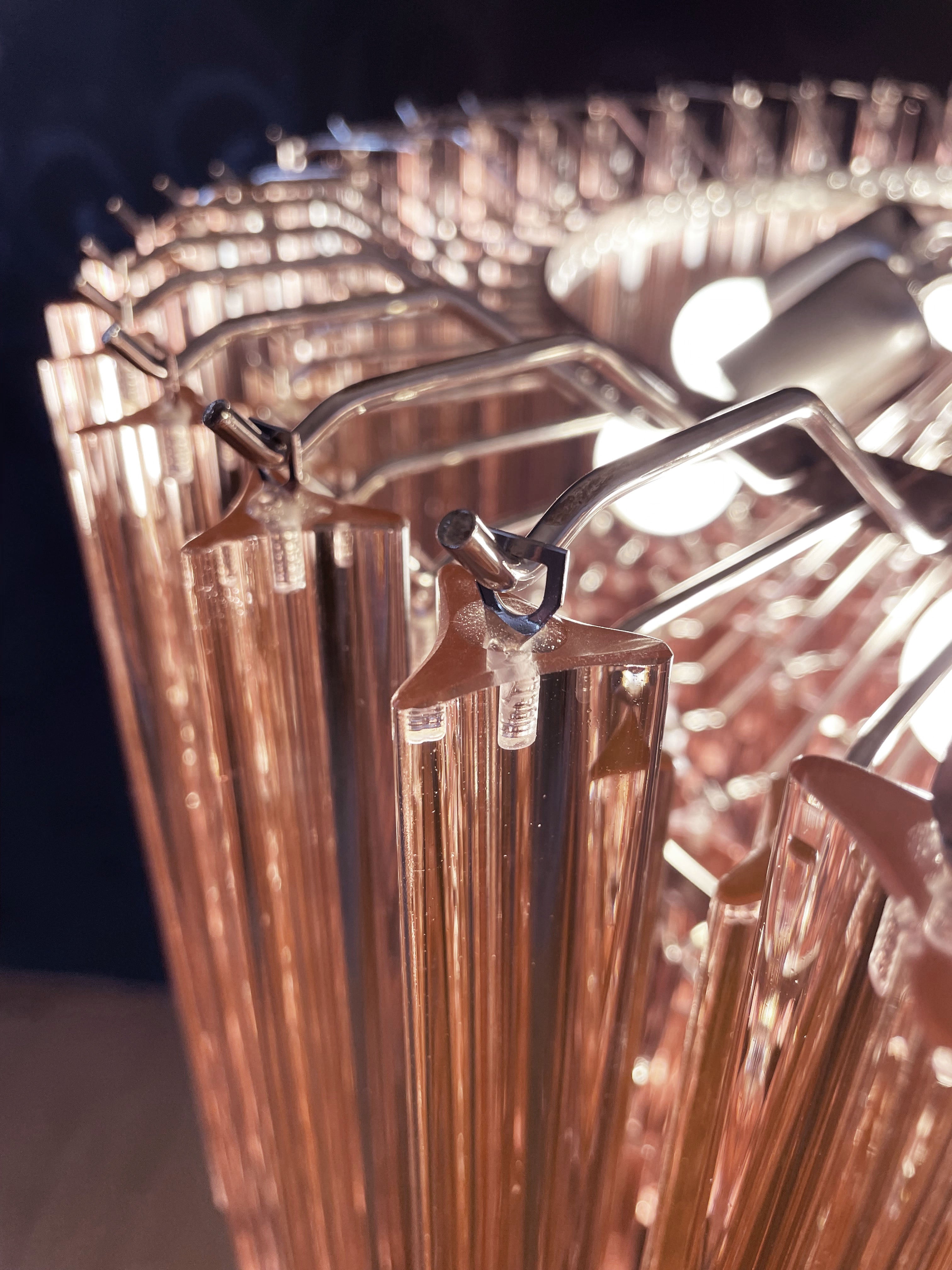 Murano Chandelier | 265 Pink Prism Glass