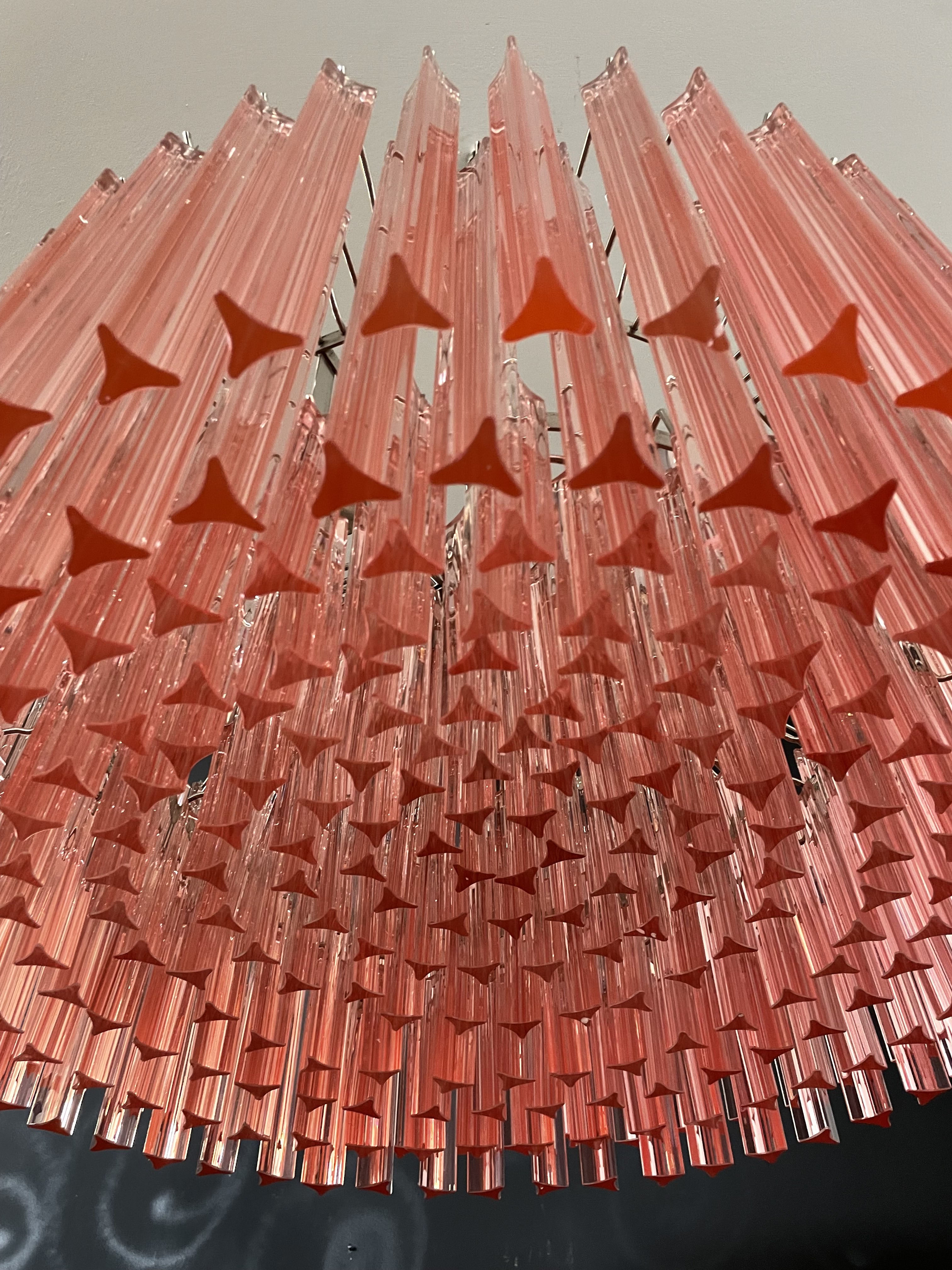 Murano Chandelier | 265 Pink Prism Glass