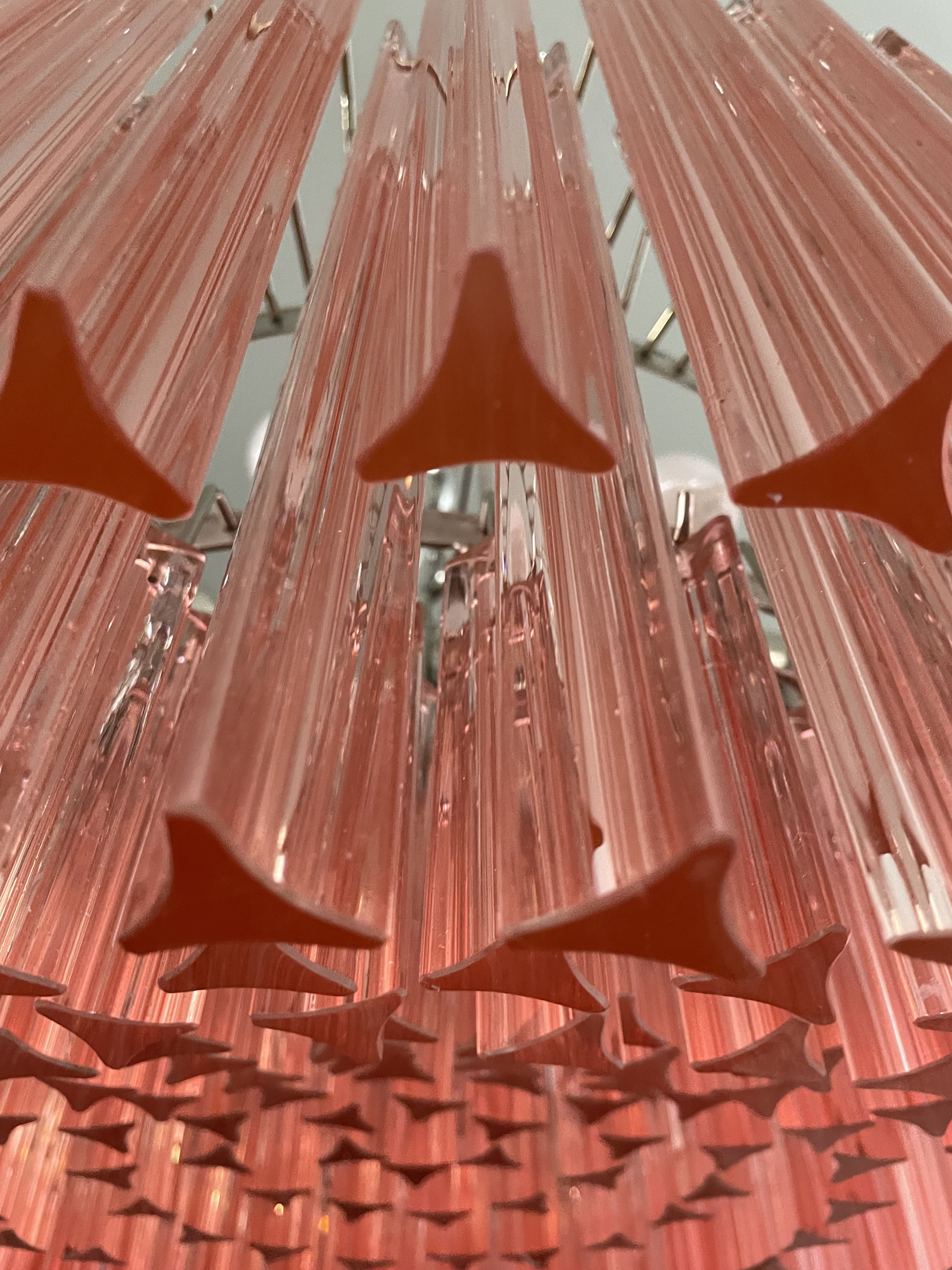 Murano Chandelier – 265 Pink Prism Glass – detail 2 – Murano Classics