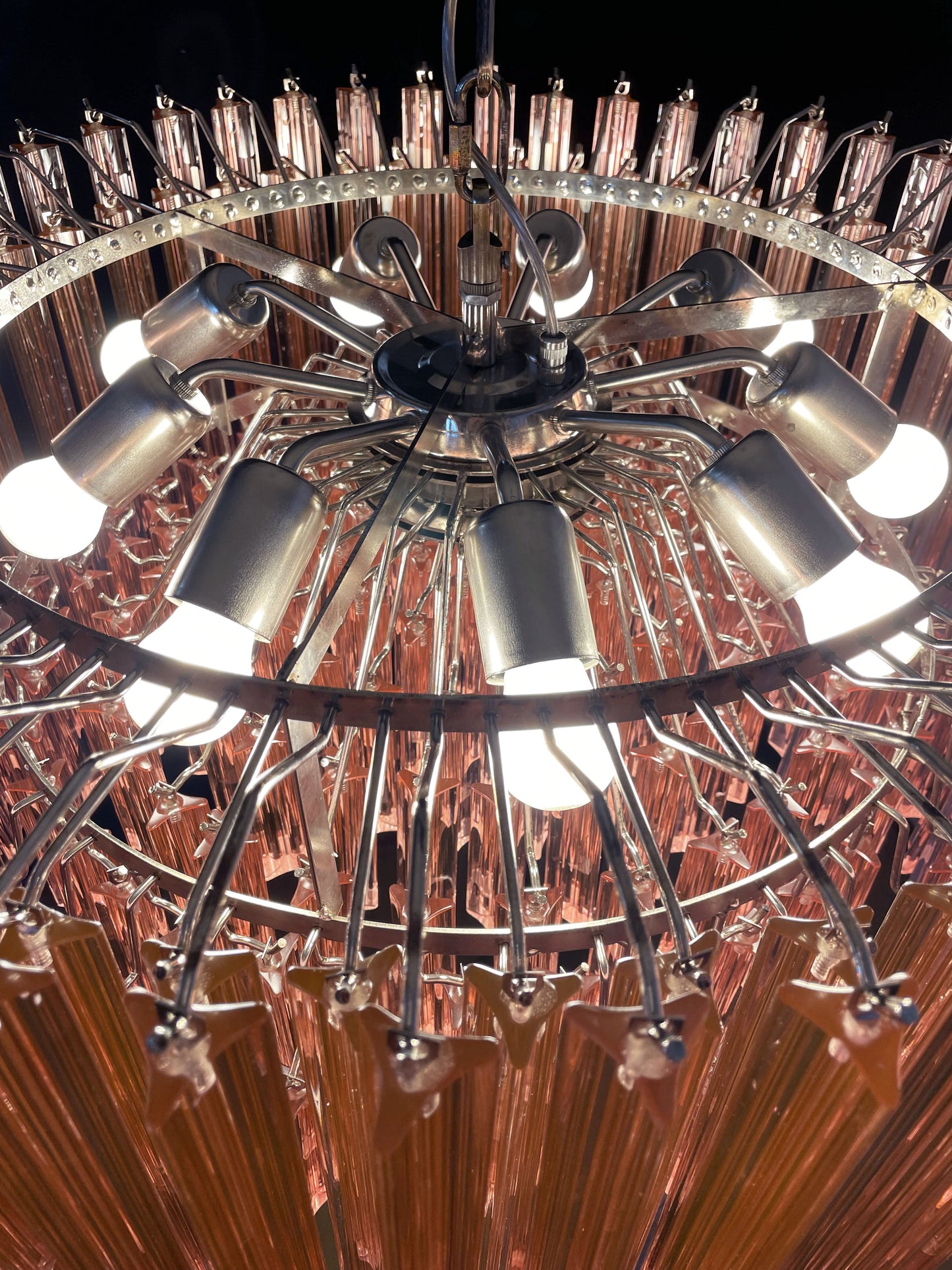 Murano-kroonluchter | 265 Roze Prisma Glas